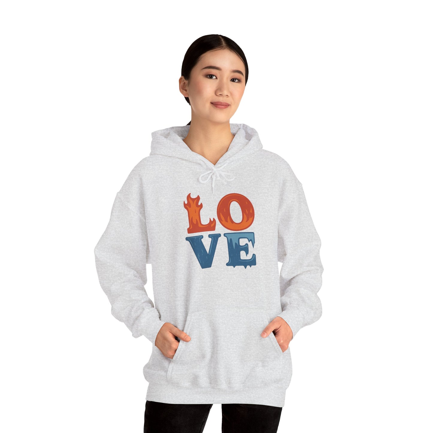 Unisex Hooded Sweatshirt with 'LOVE' Design - Cozy Gift for Friends, Valentine's Day, Casual Wear, Relaxation, Everyday Use