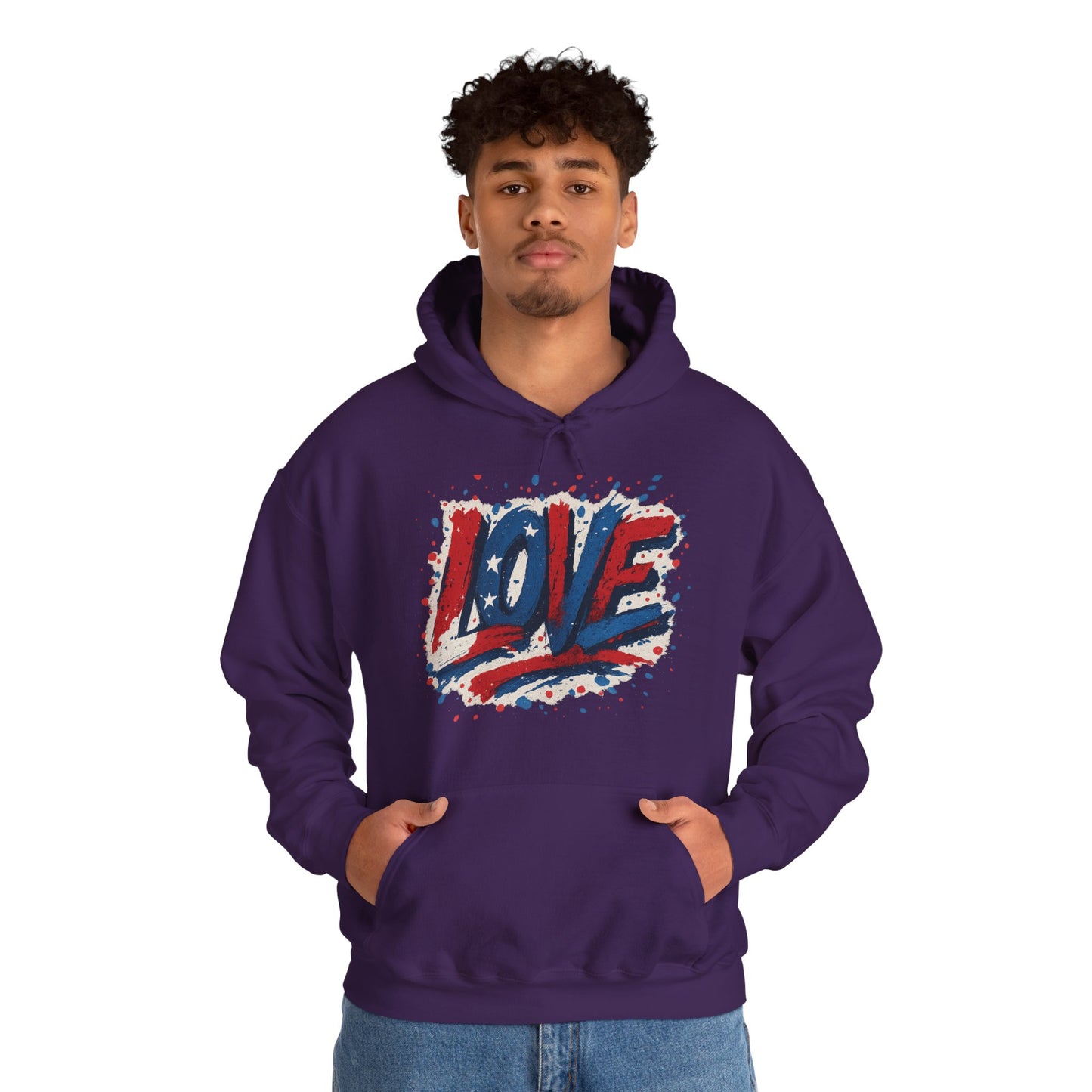 Unisex Hooded Sweatshirt with 'LOVE' Design - Cozy Gift for Friends, Valentine's Day, Casual Wear, Relaxation, Everyday Use