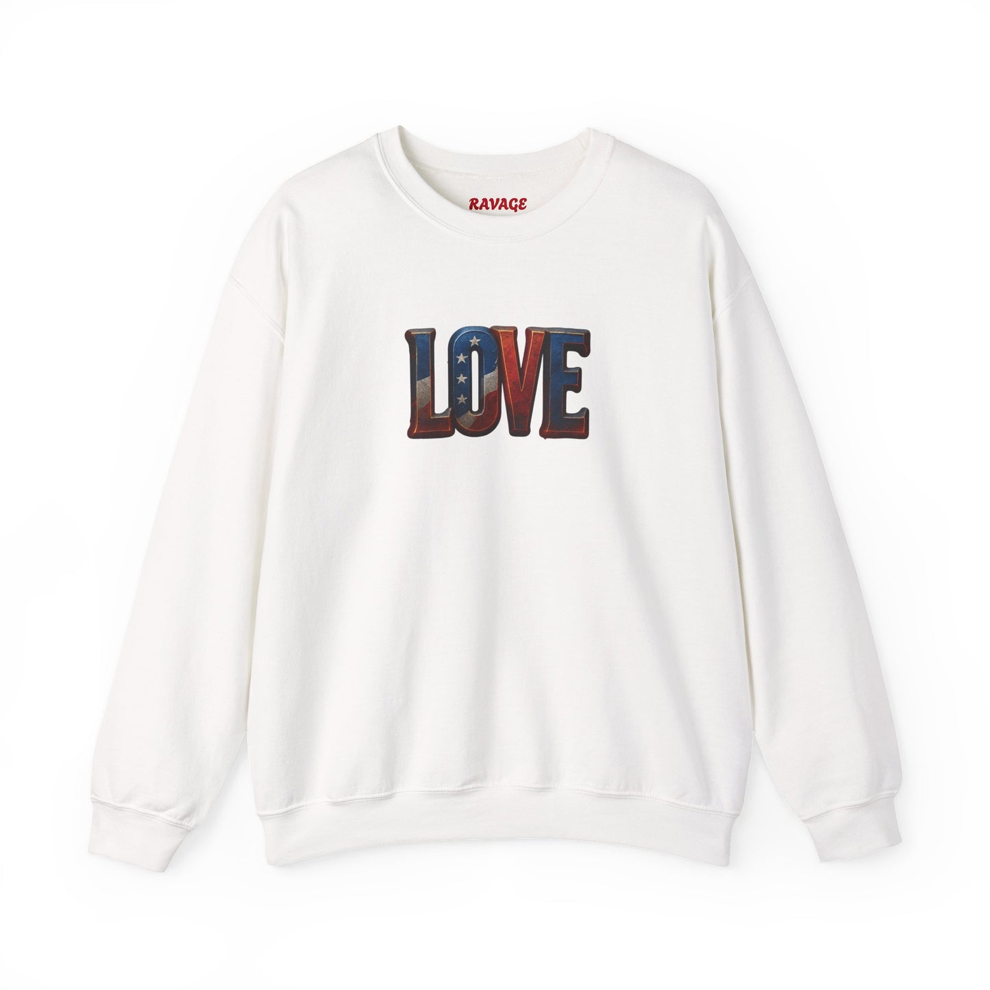Patriotic Love Sweatshirt | Unisex Crewneck, Cozy Top for Celebrations, Gifts, Independence Day, Casual Style, Everyday Comfort