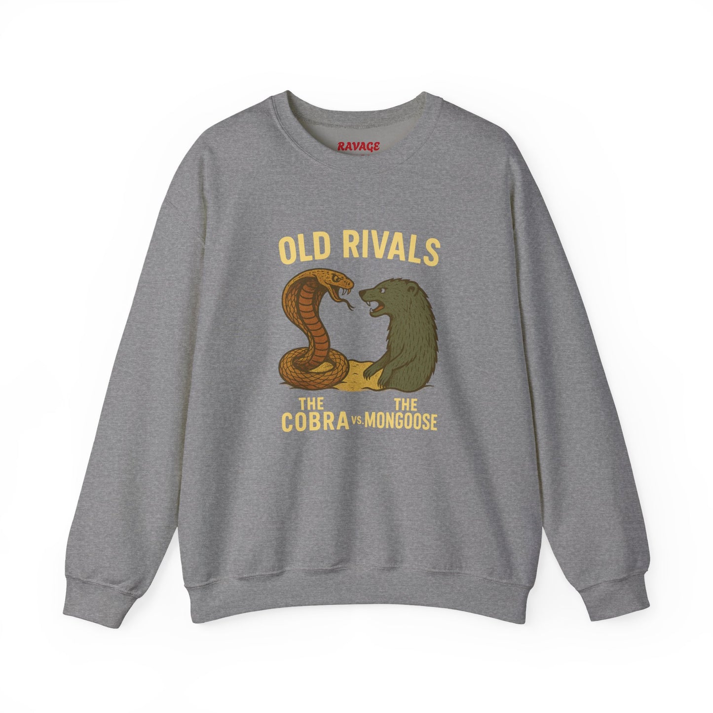 Combat Crewneck Sweatshirt | Old Rivals Cobra vs Mongoose Sweatshirt | Unisex Holiday Gift | Cozy Casual Wear | Perfect for Fans