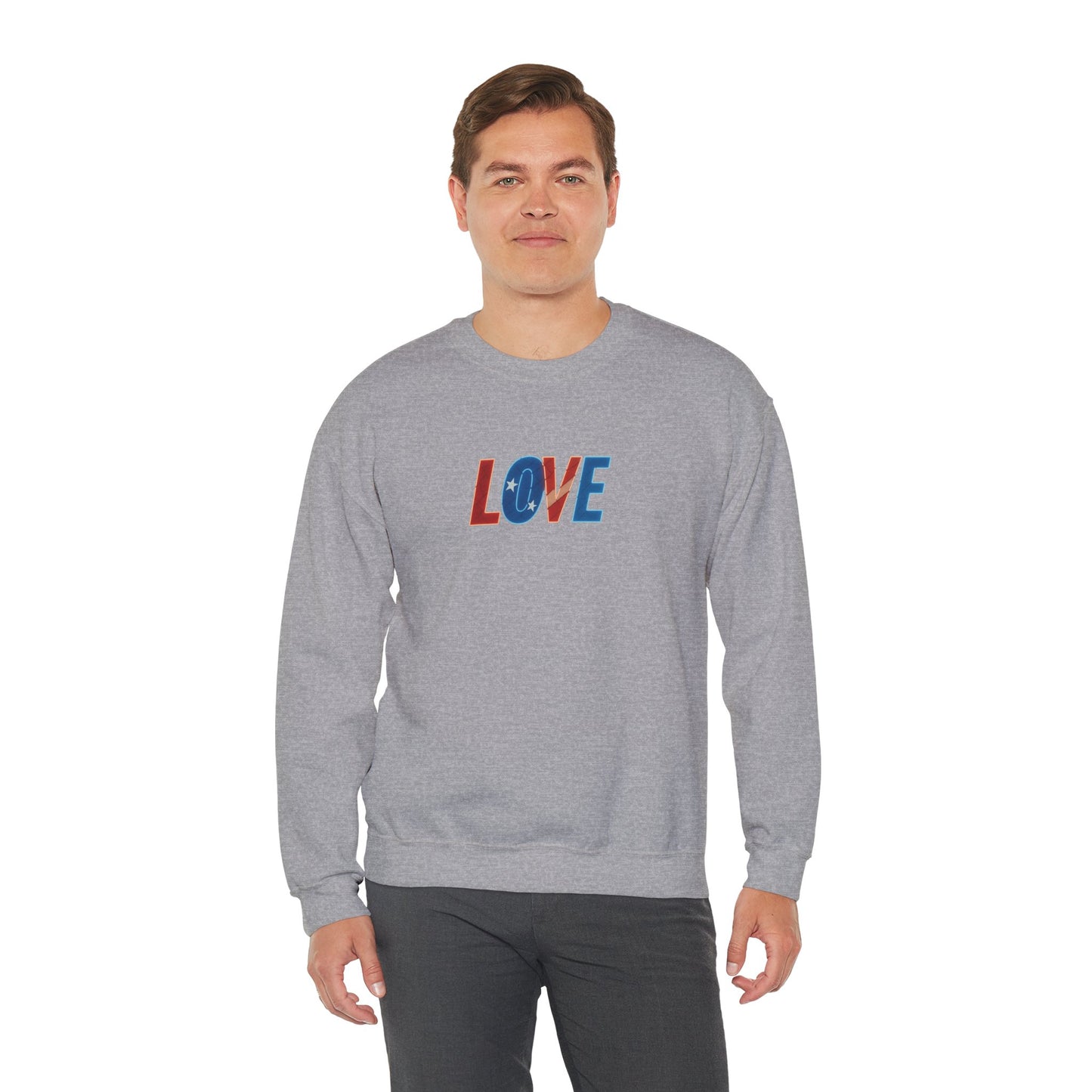 Patriotic Love Sweatshirt | Unisex Crewneck, Cozy Top for Celebrations, Gifts, Independence Day, Casual Style, Everyday Comfort