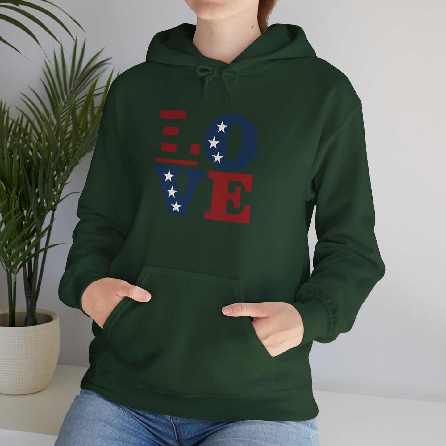 Unisex Hooded Sweatshirt with 'LOVE' Design - Cozy Gift for Friends, Valentine's Day, Casual Wear, Relaxation, Everyday Use