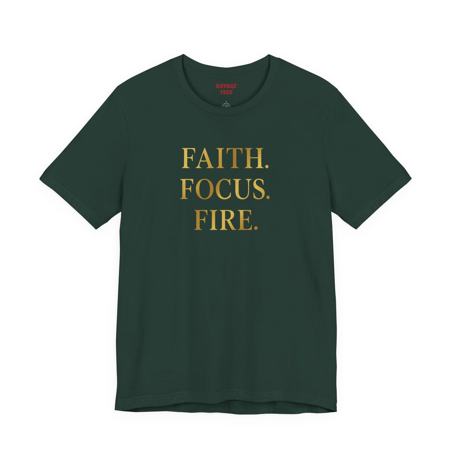 Faith Focus Fire T-Shirt | Inspirational Christian Apparel, Motivational Unisex Tee, Casual Everyday Wear, Holiday & Celebration Gift