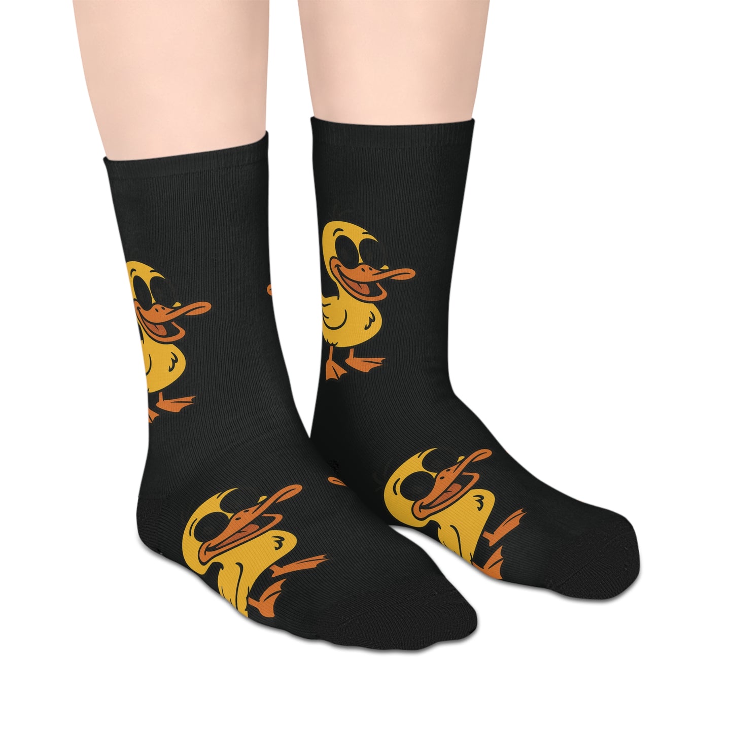 Cozy Duck Print Mid-Length Socks for Casual Comfort, Gift for Animal Lovers, Fun Everyday Wear, Perfect for Birthdays, Holidays