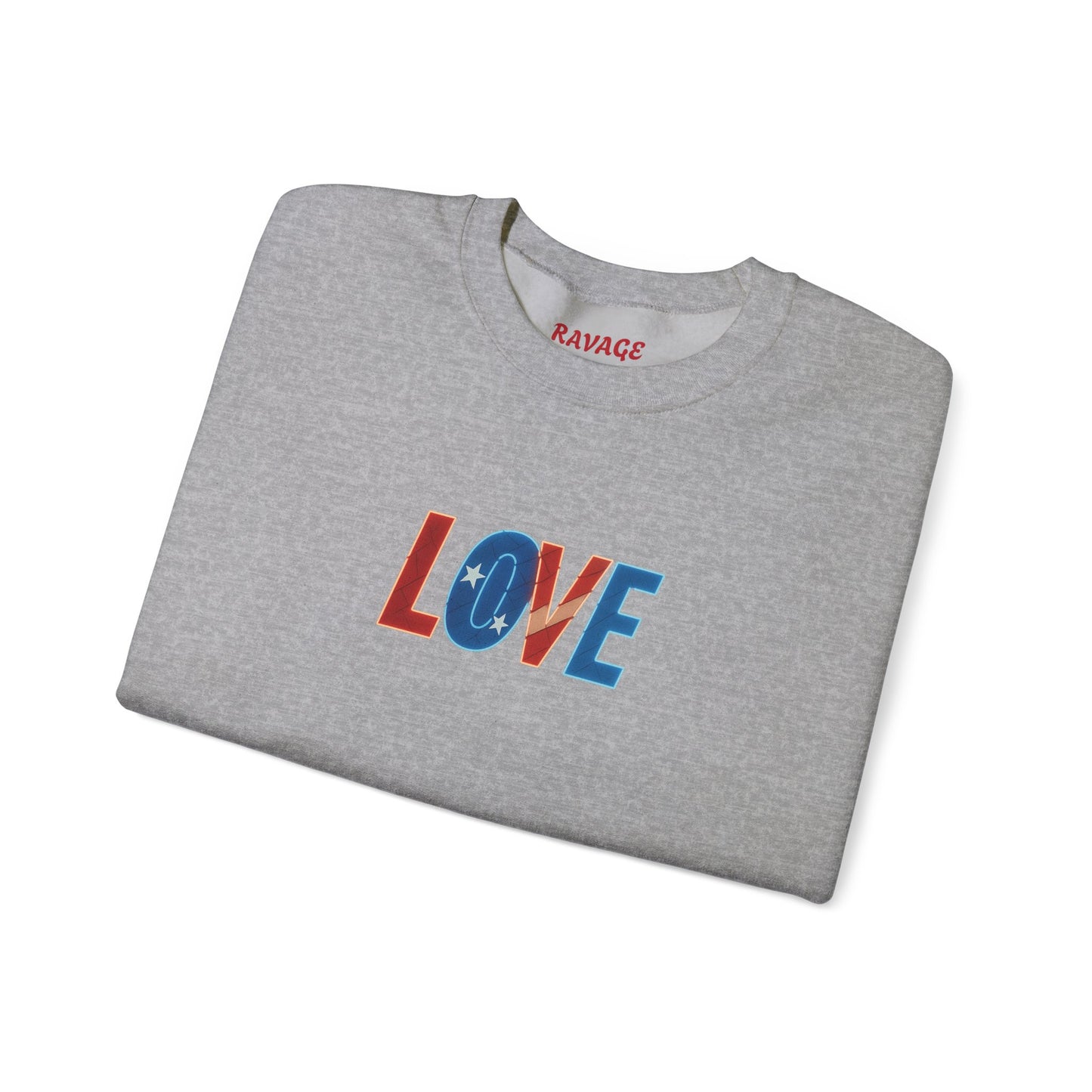Patriotic Love Sweatshirt | Unisex Crewneck, Cozy Top for Celebrations, Gifts, Independence Day, Casual Style, Everyday Comfort
