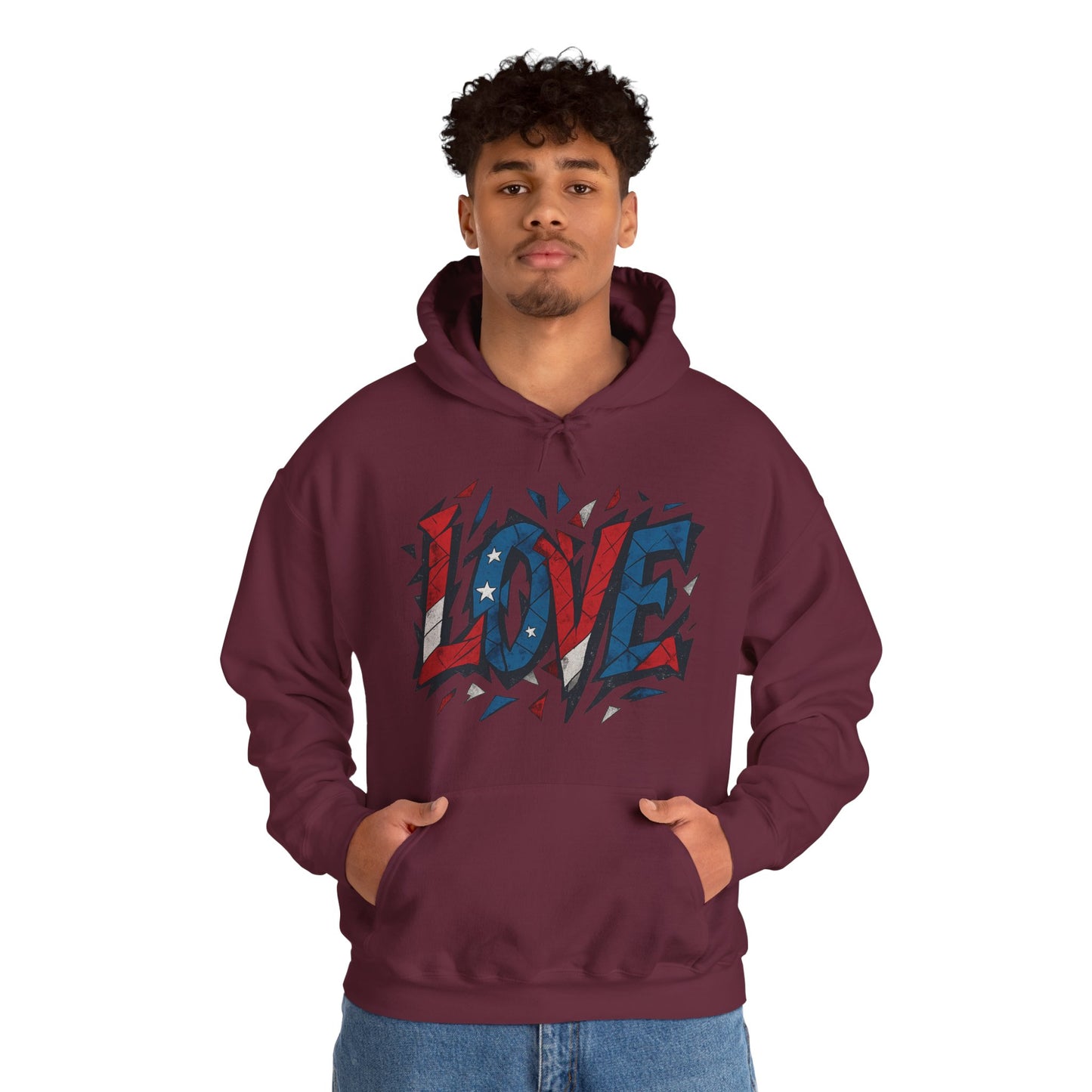 Unisex Hooded Sweatshirt with 'LOVE' Design - Cozy Gift for Friends, Valentine's Day, Casual Wear, Relaxation, Everyday Use