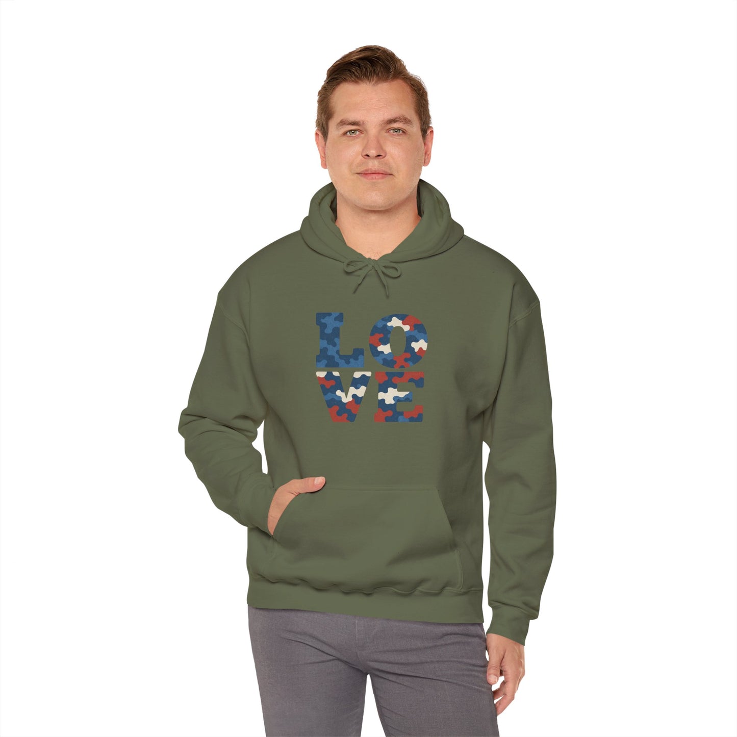 Unisex Hooded Sweatshirt with 'LOVE' Design - Cozy Gift for Friends, Valentine's Day, Casual Wear, Relaxation, Everyday Use
