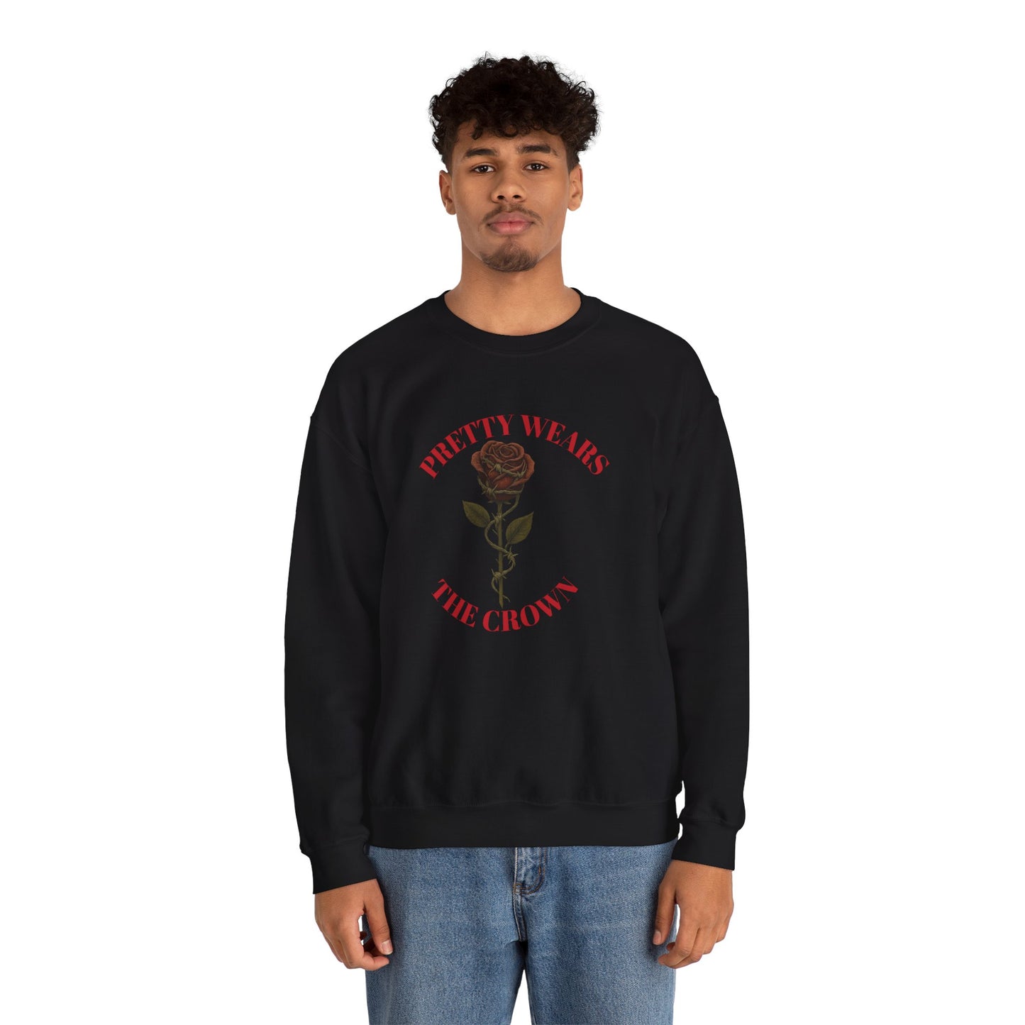PRETTY WEAR THE CROWN Unisex Crewneck Sweatshirt – Heavy Blend Pullover for Casual Wear | Cozy Streetwear Gift for Her, Feminist Fashion Statement