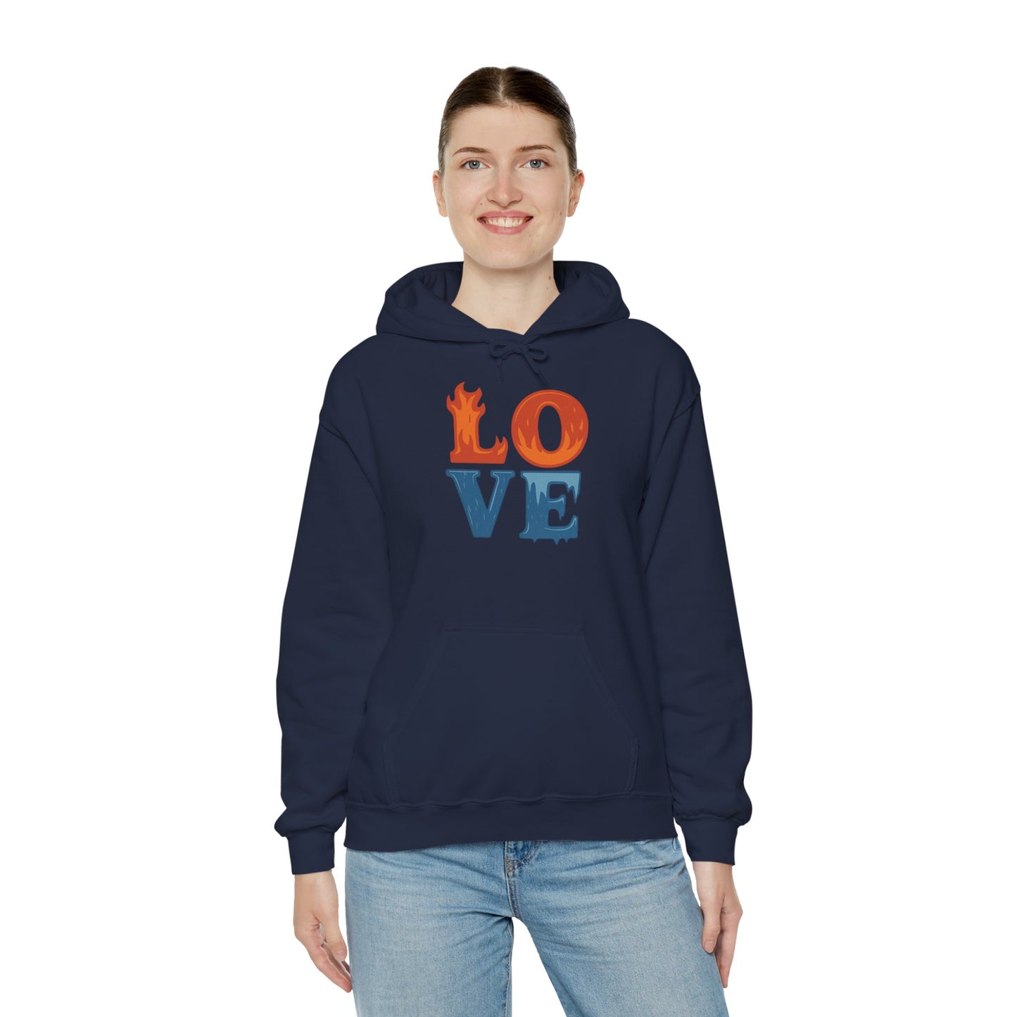 Unisex Hooded Sweatshirt with 'LOVE' Design - Cozy Gift for Friends, Valentine's Day, Casual Wear, Relaxation, Everyday Use