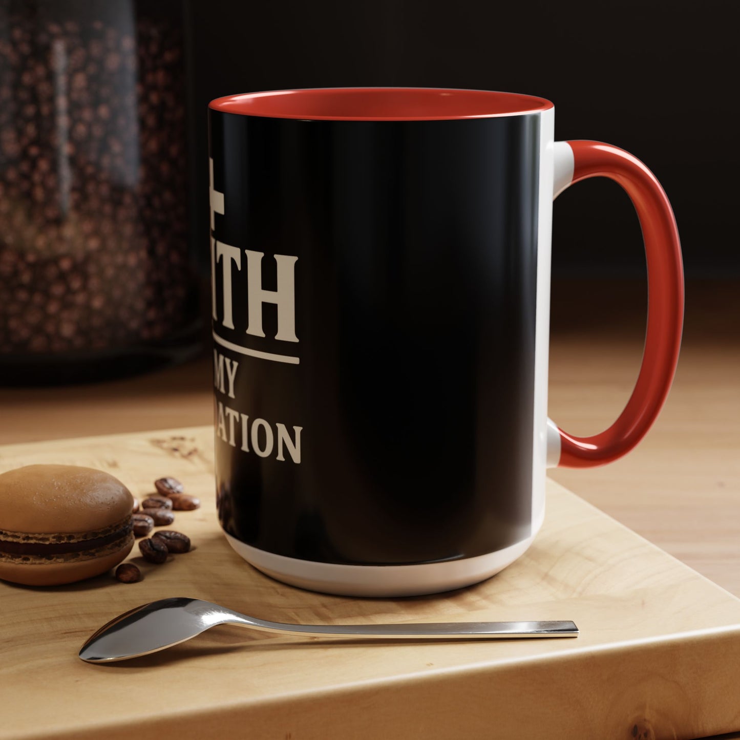 Faith Is My Foundation Accent Coffee Mug | Inspirational Christian Ceramic Cup | 11oz & 15oz