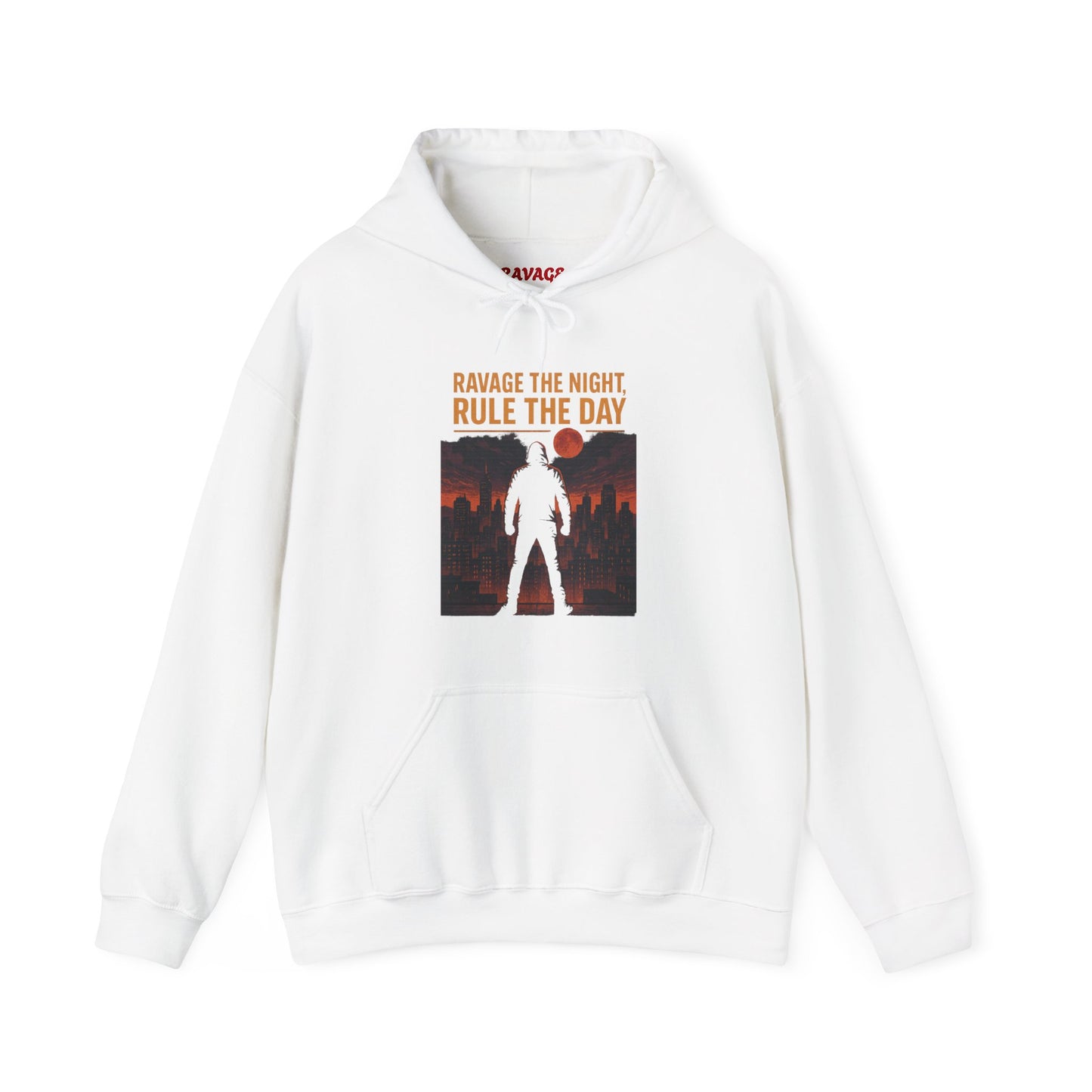 RAVAGE THE NIGHT RULE THE DAY Hoodie – Urban Adventure Graphic Sweatshirt, Cool Unisex Streetwear, Casual Wear, Unique Gifthion