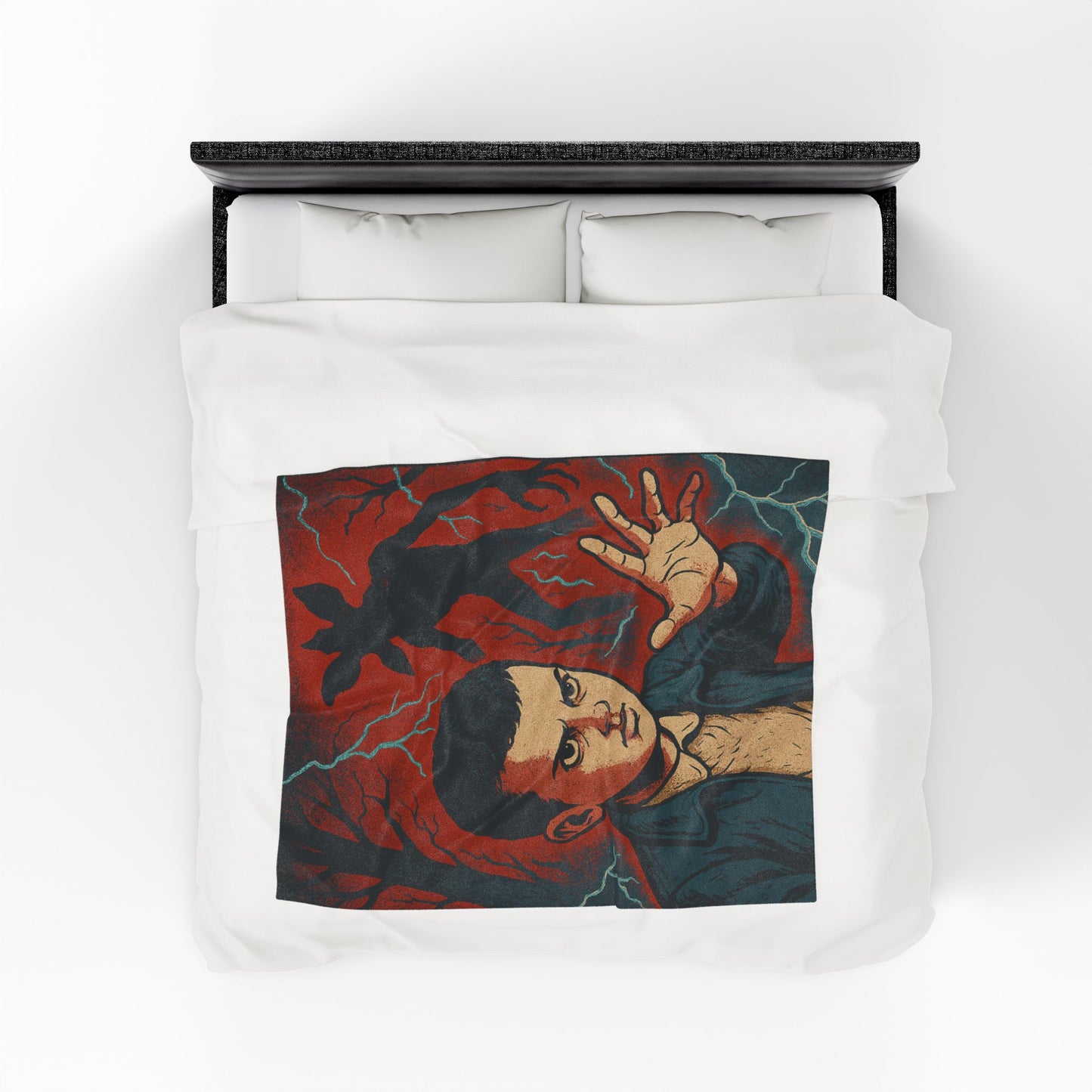 Stranger Vibes Velveteen Plush Blanket, Cozy Throw for Movie Nights, Halloween Decor, Gifts for Fans, Retro Home Decor, Soft and Warm