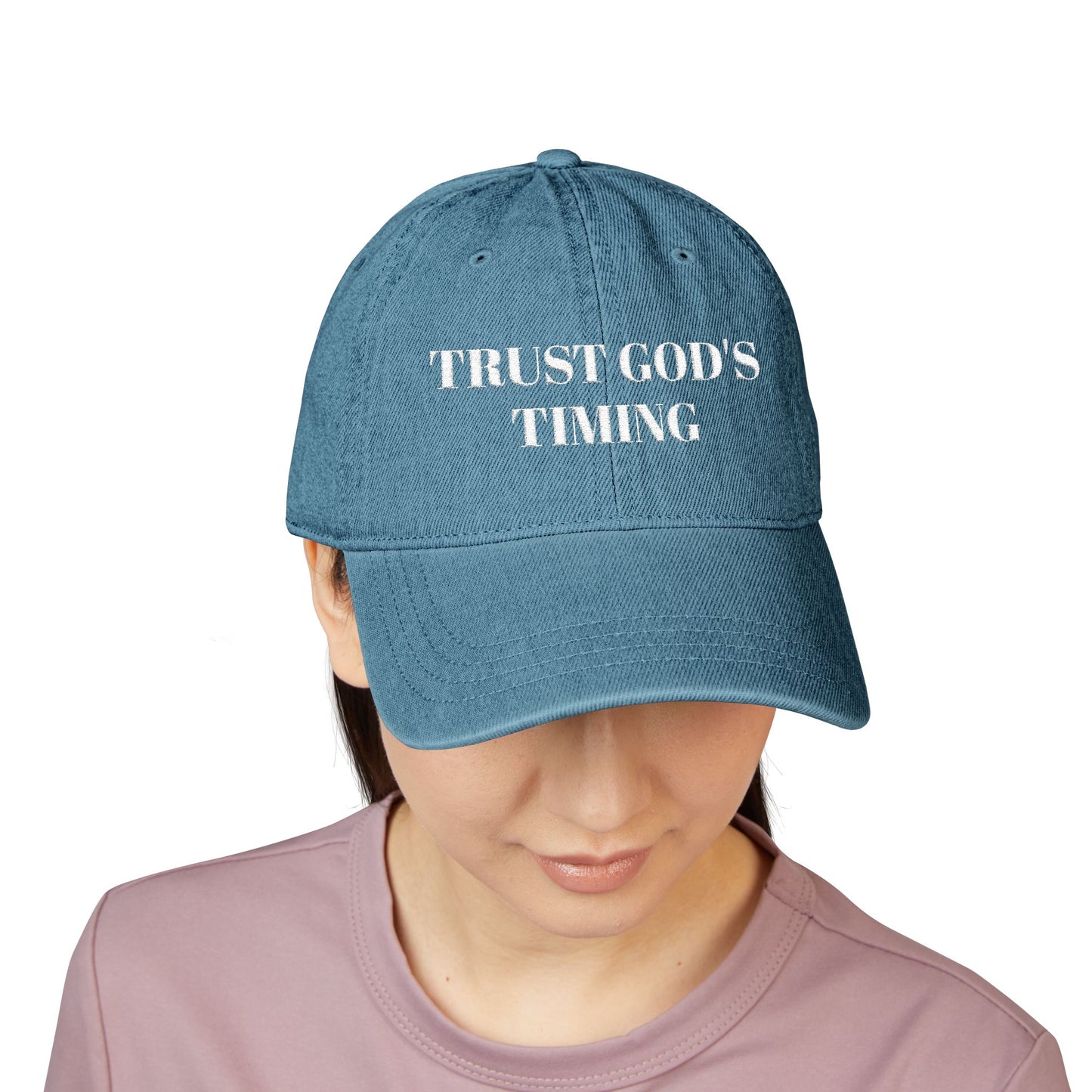 Trust God's Timing Denim Hat (Embroidery)