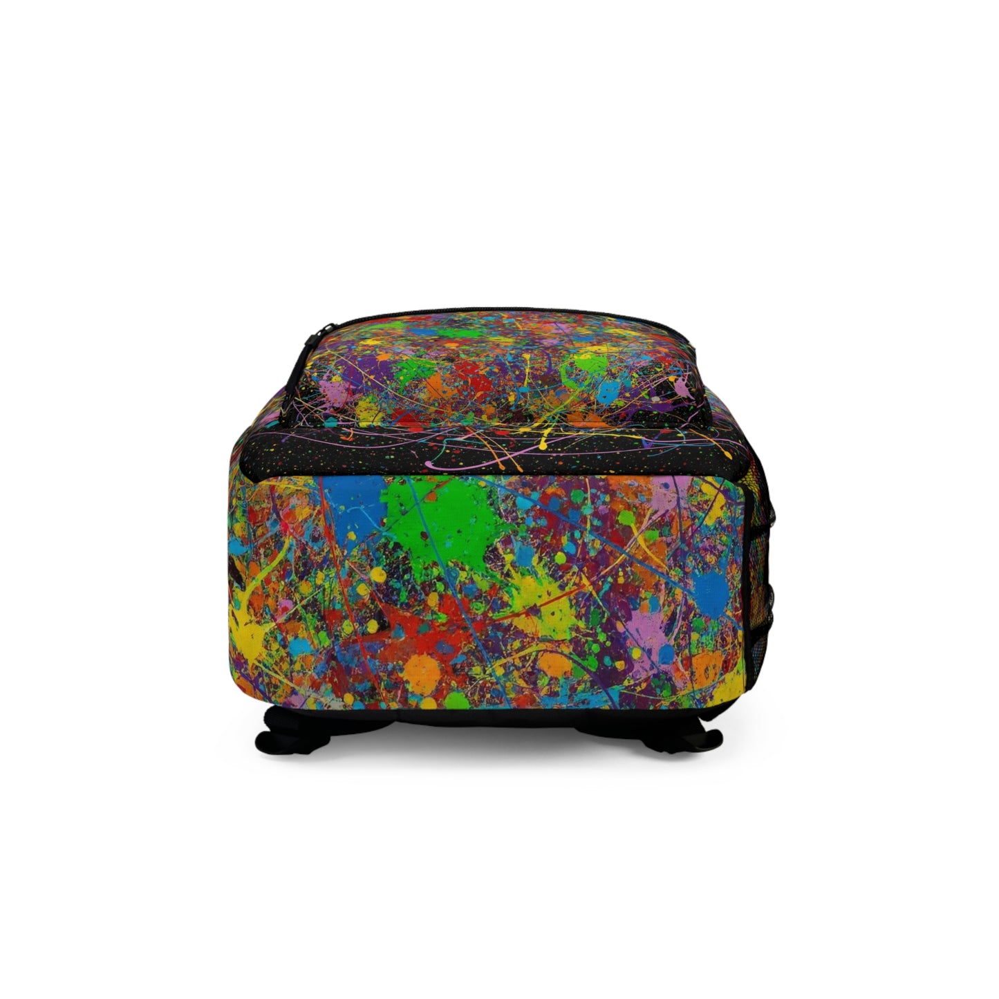 Vibrant Chaos in Motion Backpack - Colorful School Bag, Art-Inspired Gift, Student Backpack