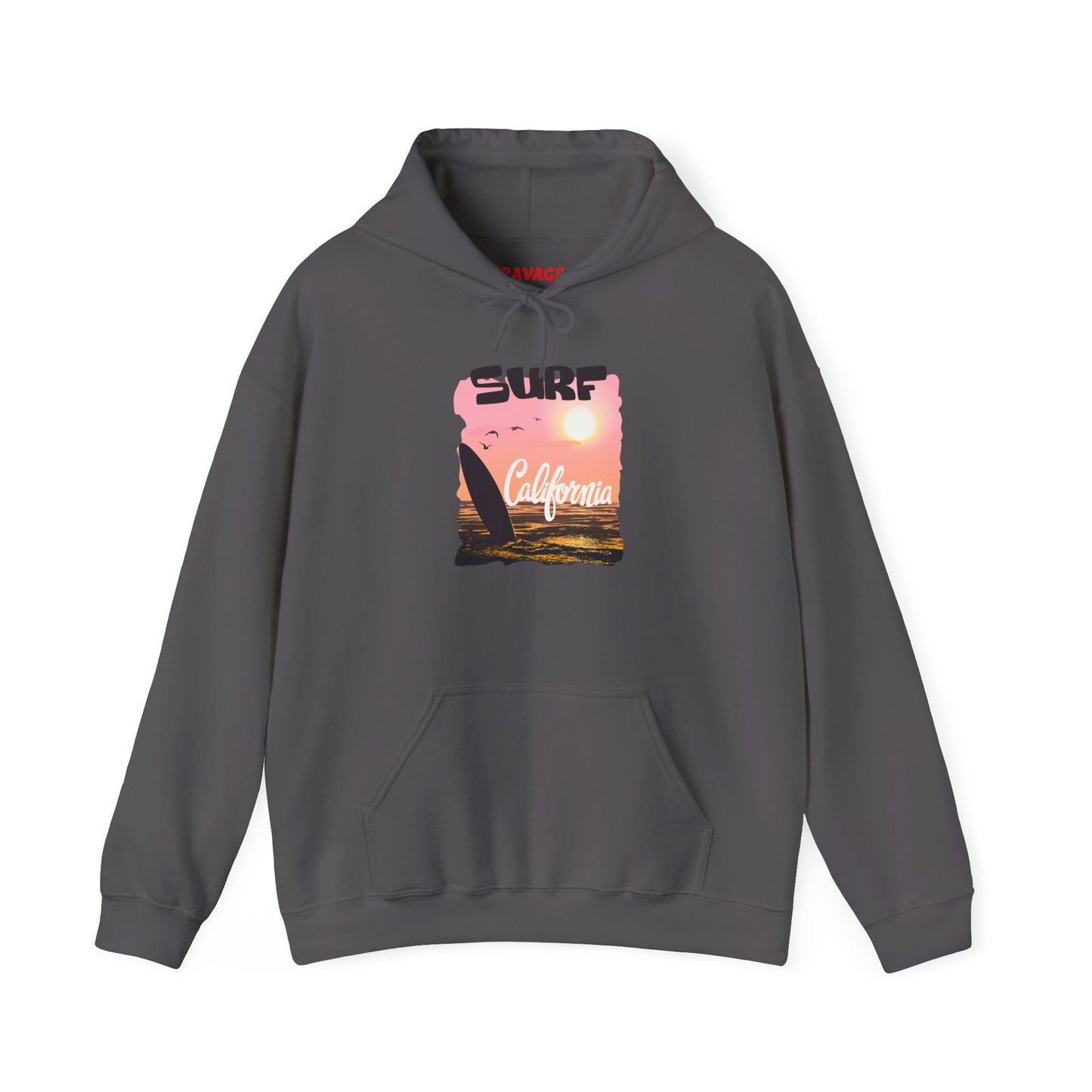 Surf California Hoodie – Relaxed Vibe for Beach Lovers, Perfect for Summer, Gift for Surfers, Comfortable Surfing Apparel, Unisex Sweatshirt
