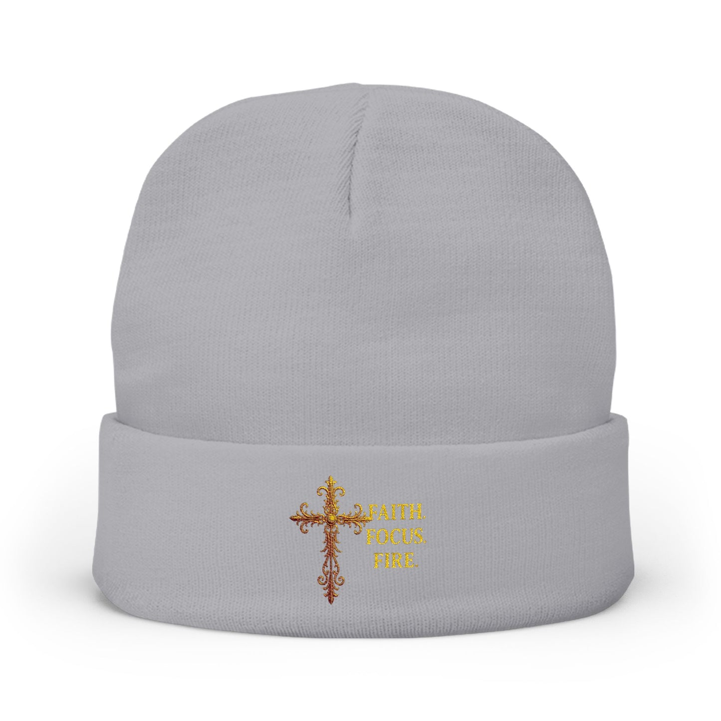 Embroidered Faith Beanie - Cozy Knit Hat for Winter, Inspirational Accessory, Unisex, Gift for Believers, Fashionable Headwear