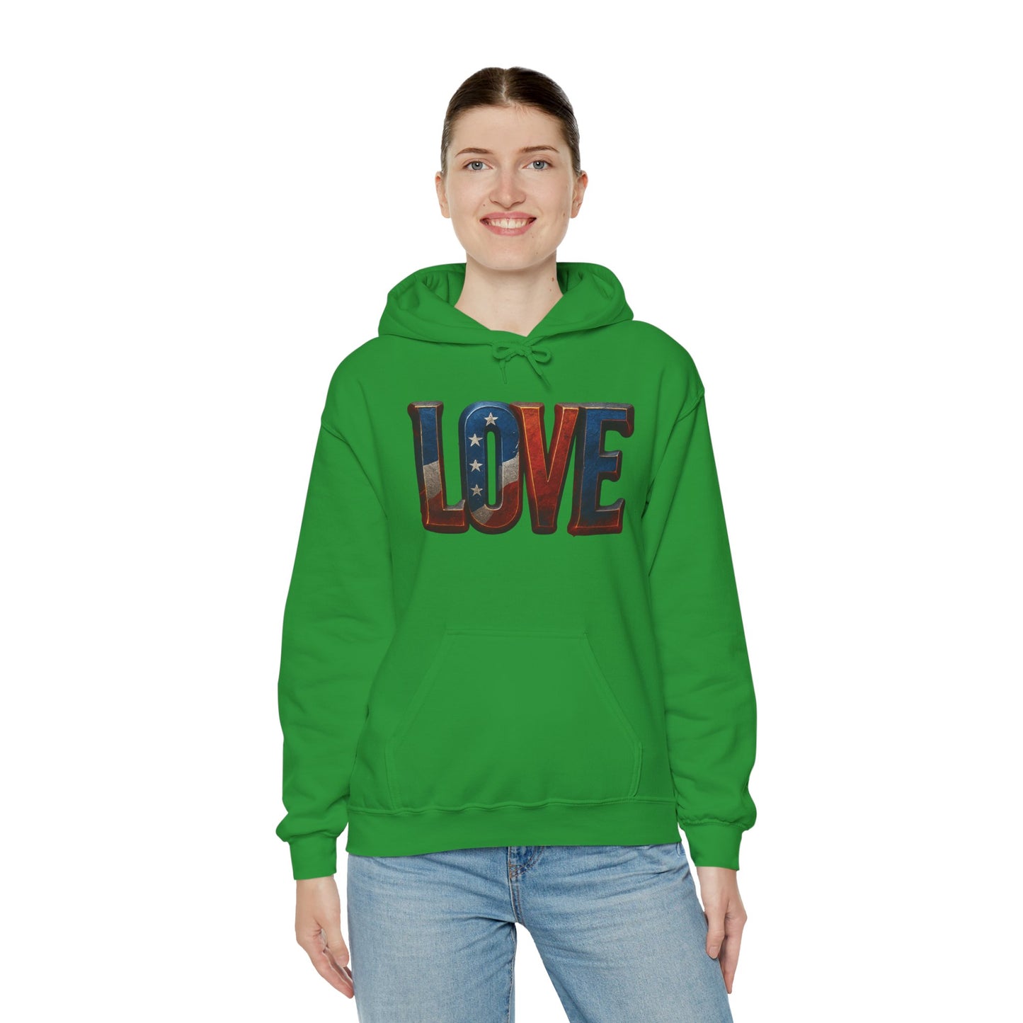 Unisex Hooded Sweatshirt with 'LOVE' Design - Cozy Gift for Friends, Valentine's Day, Casual Wear, Relaxation, Everyday Use