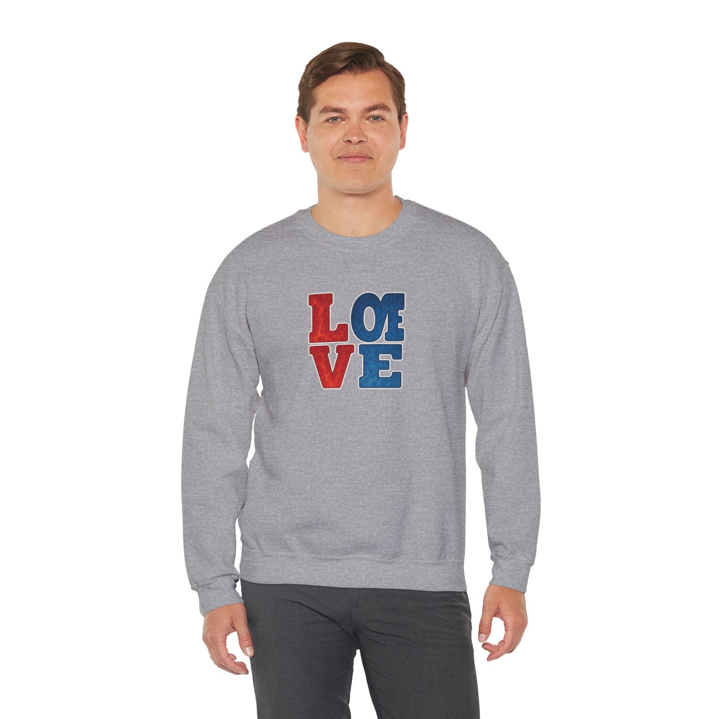 Patriotic Love Sweatshirt | Unisex Crewneck, Cozy Top for Celebrations, Gifts, Independence Day, Casual Style, Everyday Comfort