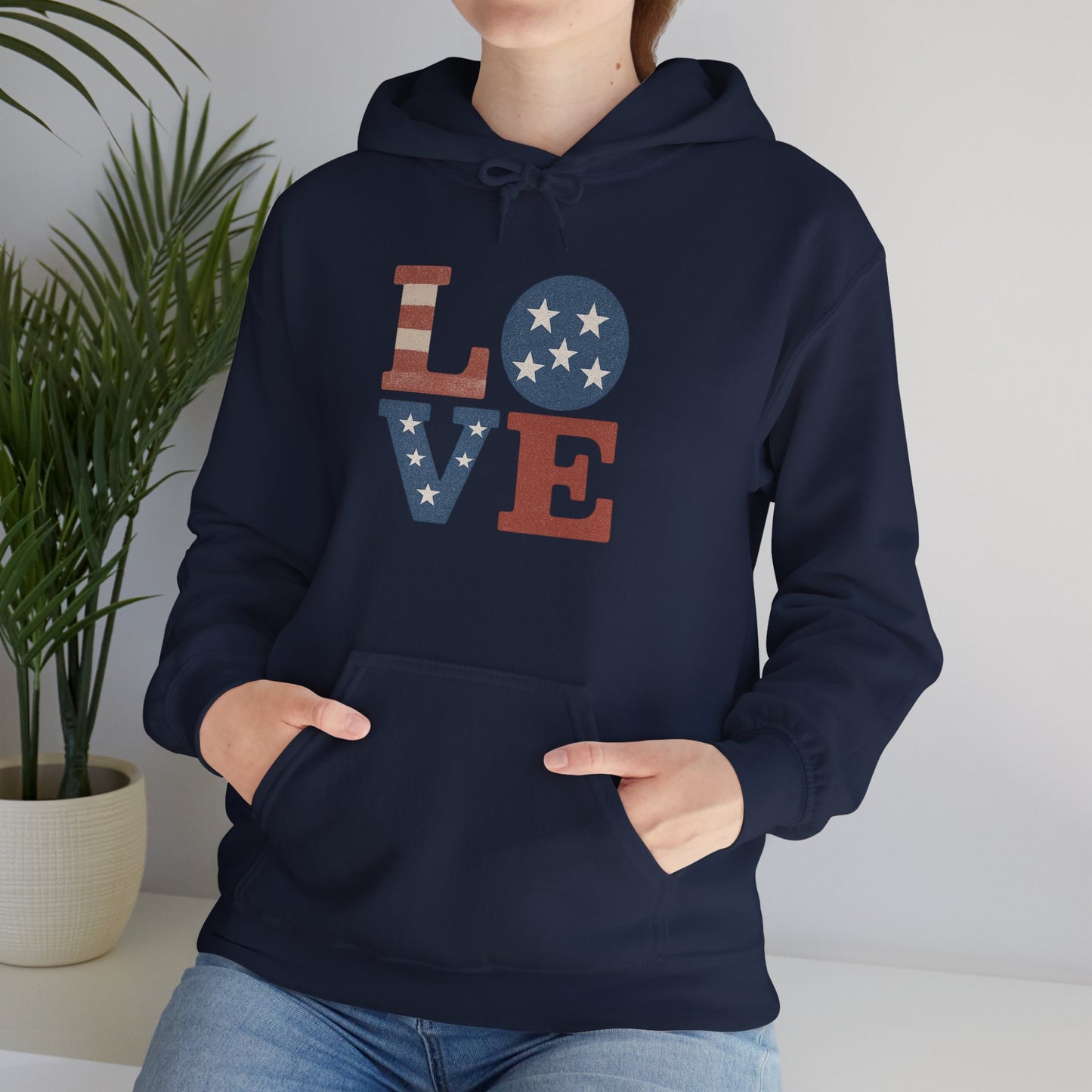 Unisex Hooded Sweatshirt with 'LOVE' Design - Cozy Gift for Friends, Valentine's Day, Casual Wear, Relaxation, Everyday Use
