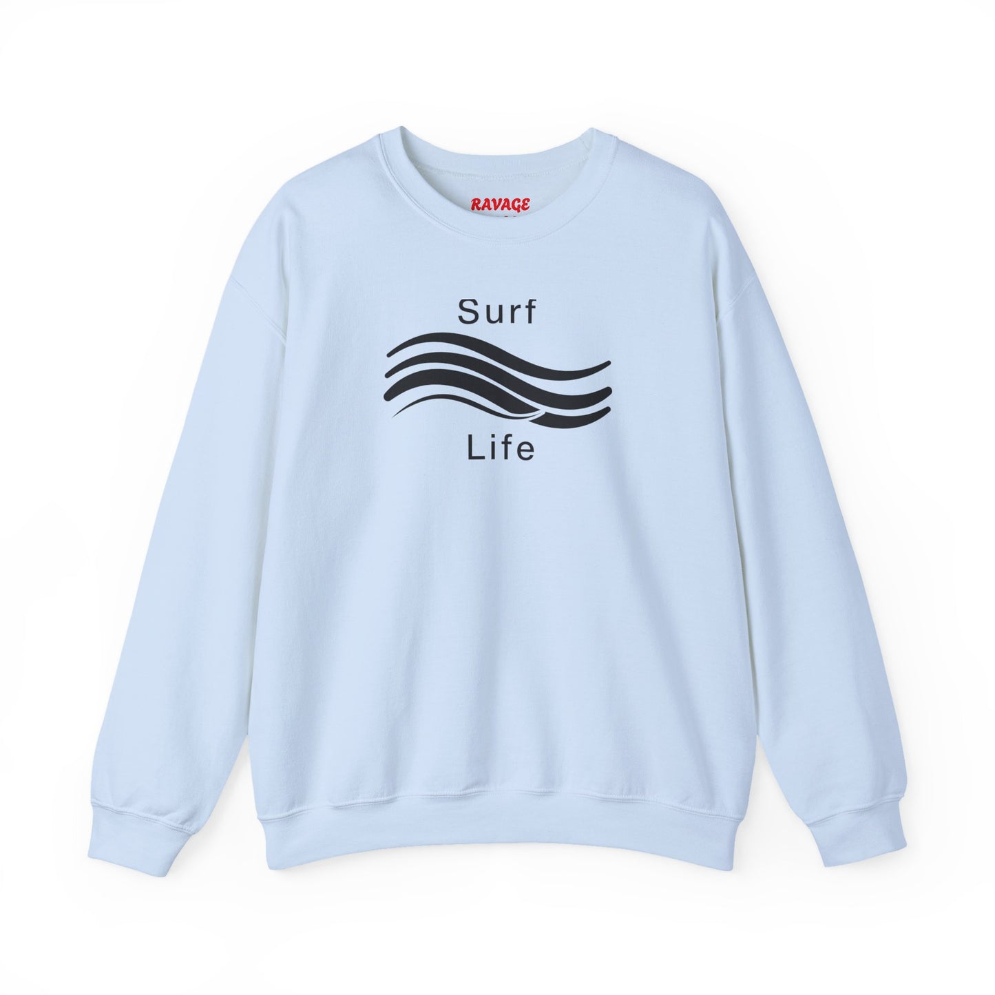 Surf Life Unisex Crewneck Sweatshirt | Beach Vibes, California Style, Perfect for Surfers