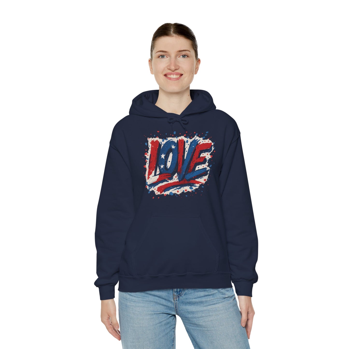 Unisex Hooded Sweatshirt with 'LOVE' Design - Cozy Gift for Friends, Valentine's Day, Casual Wear, Relaxation, Everyday Use