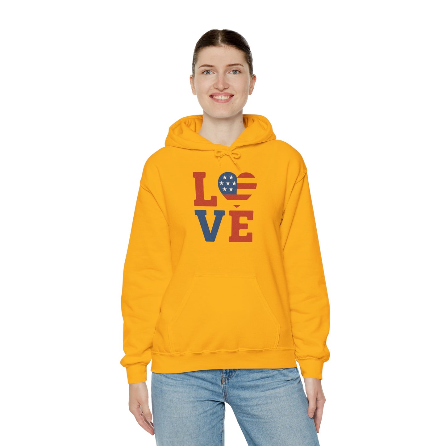 Unisex Hooded Sweatshirt with 'LOVE' Design - Cozy Gift for Friends, Valentine's Day, Casual Wear, Relaxation, Everyday Use