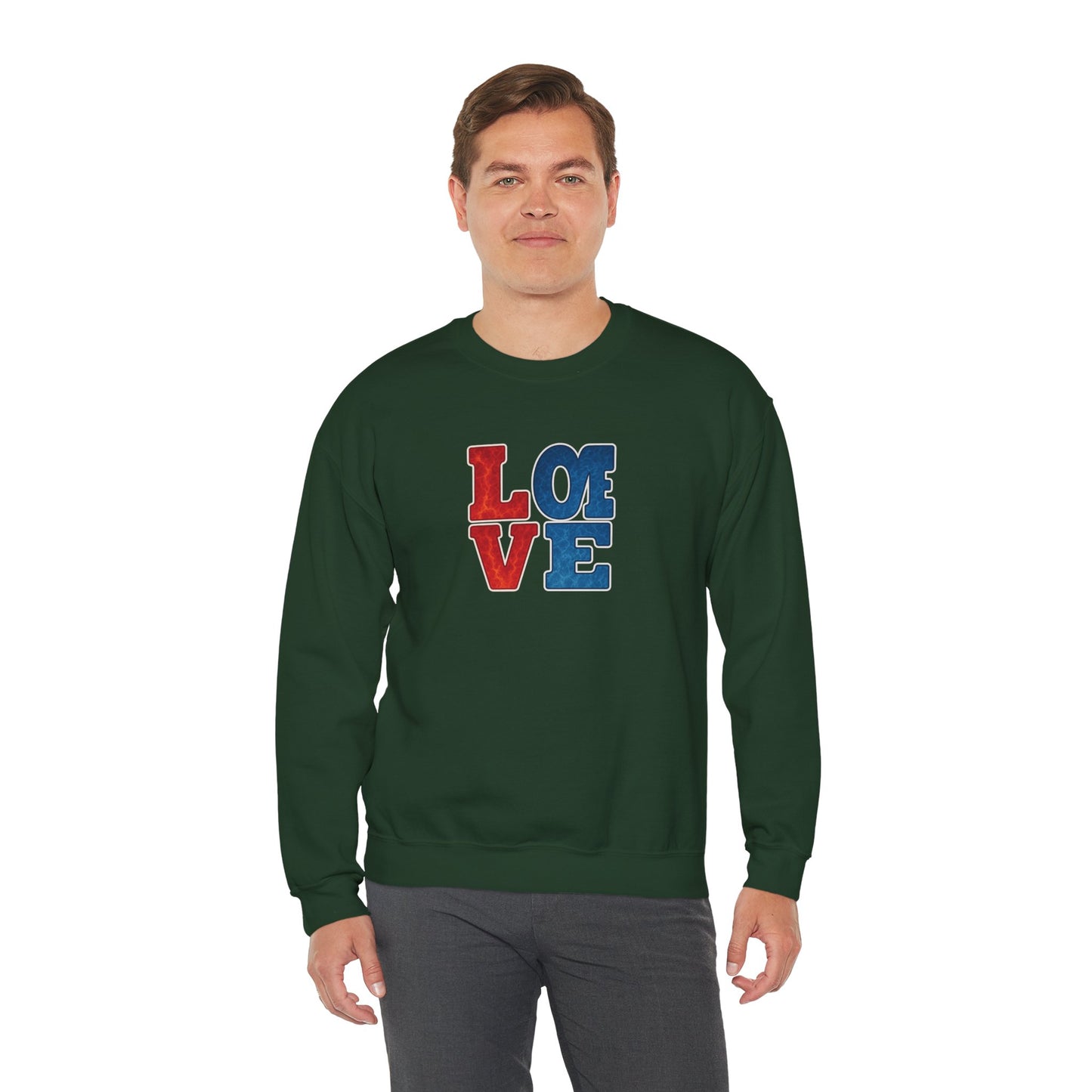 Patriotic Love Sweatshirt | Unisex Crewneck, Cozy Top for Celebrations, Gifts, Independence Day, Casual Style, Everyday Comfort
