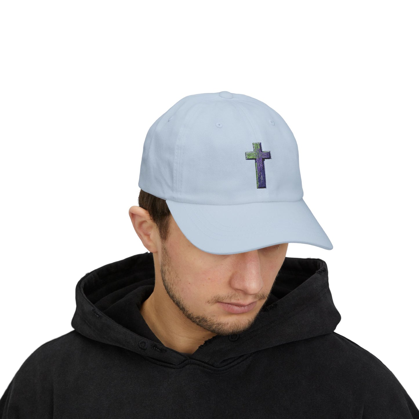 Classic Cap with Colorful Cross Design - Faith-Based Hat, Gift for Dads, Casual Wear, Stylish Accessory