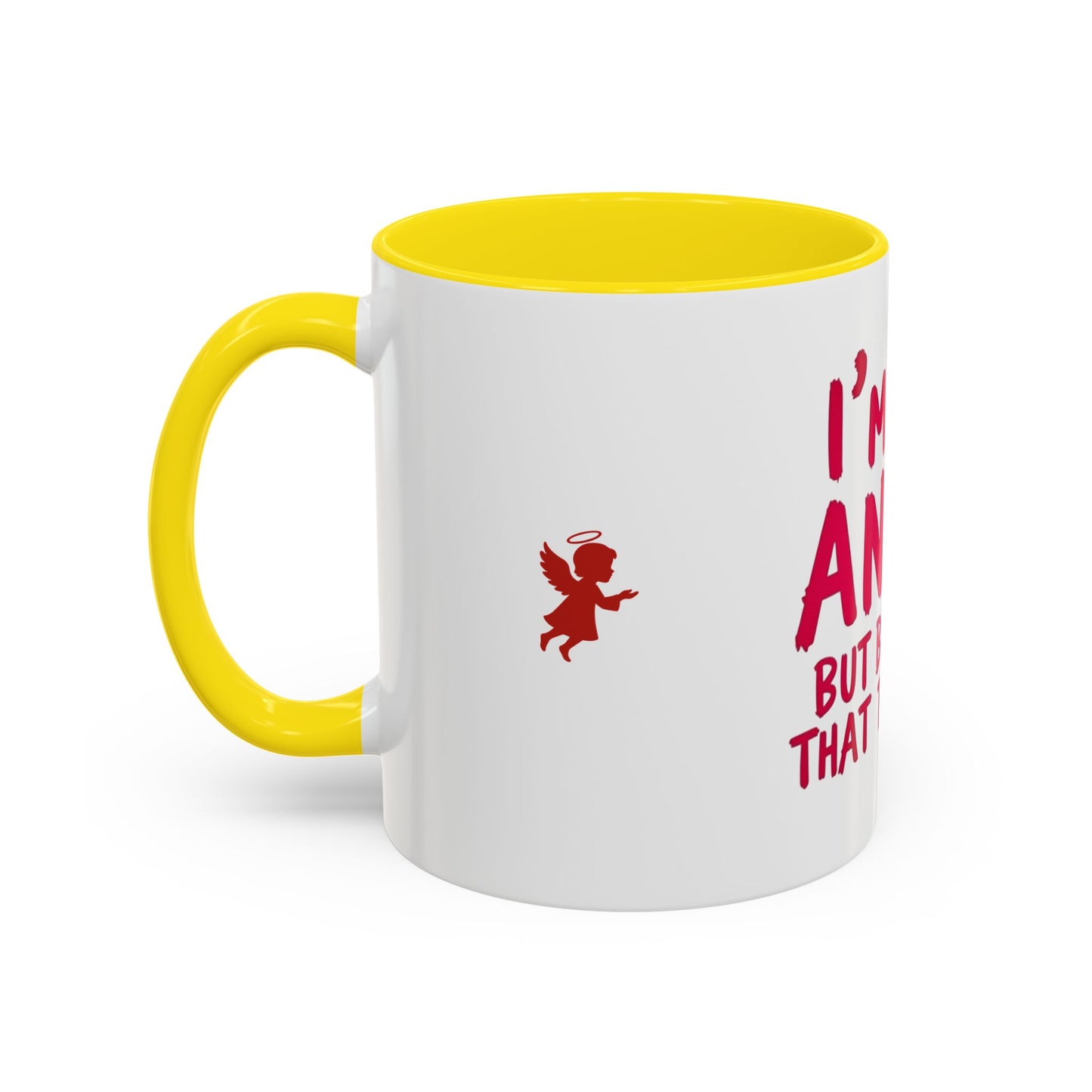 Humorous Accent Coffee Mug - Perfect Gift for Friends, Playful Coffee Lovers, Angel-Themed Decor, Birthday Present, Funny Quote Mugs