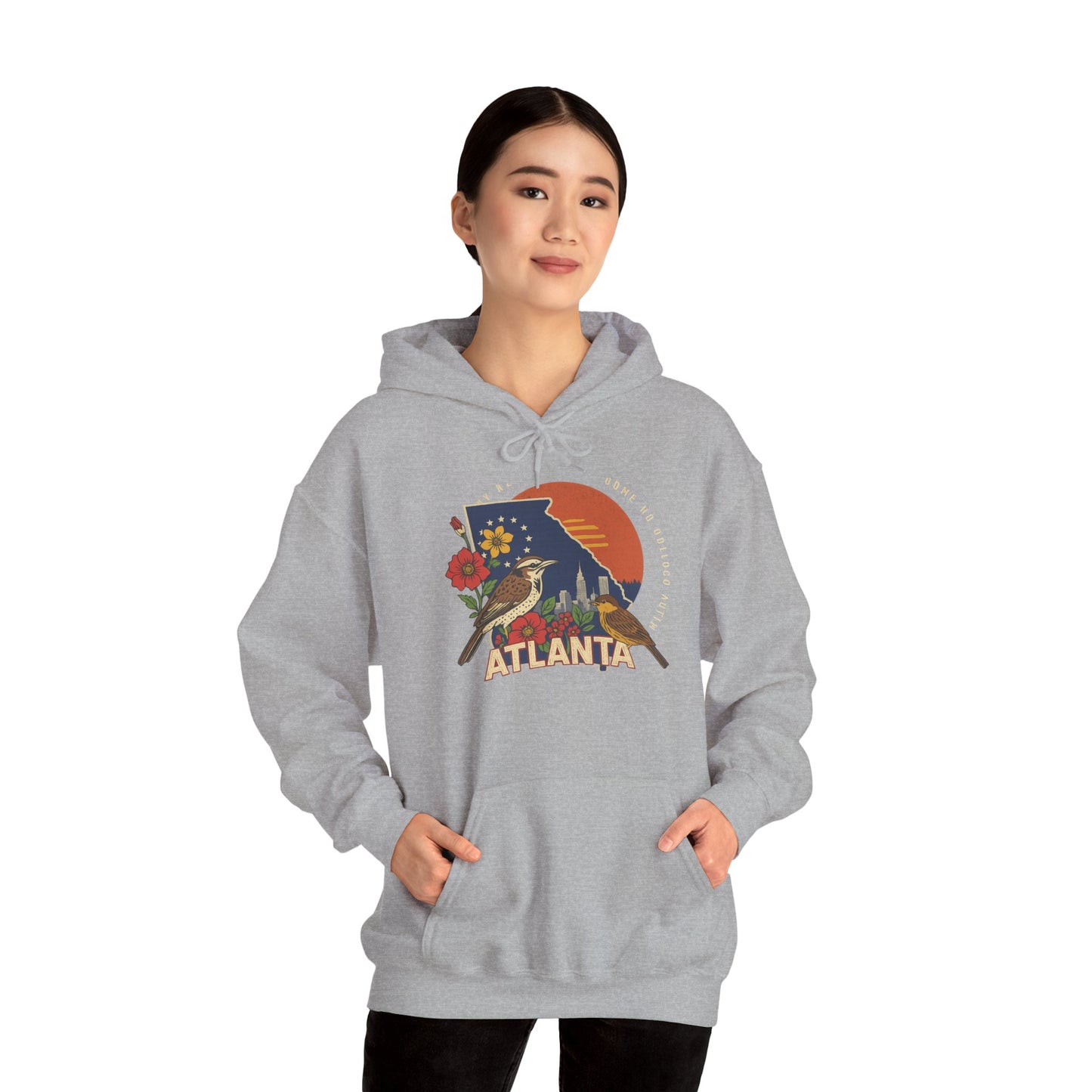 Atlanta Vintage Hoodie | Retro Style Hooded Sweatshirt, Cozy Fall & Winter Wear, Travel Gift for Atlanta Lovers