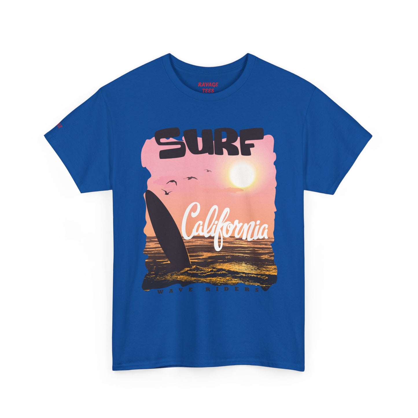 Surf California Suns Unisex Heavy Cotton Teet T-Shirt | Wave Riders Graphic Tee | Ravage Tees Beach & Surf Collection