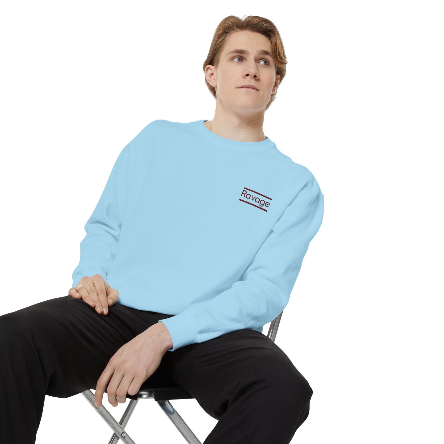 RAVAGE Minimal Logo Sweatshirt — Casual Branded Crewneck