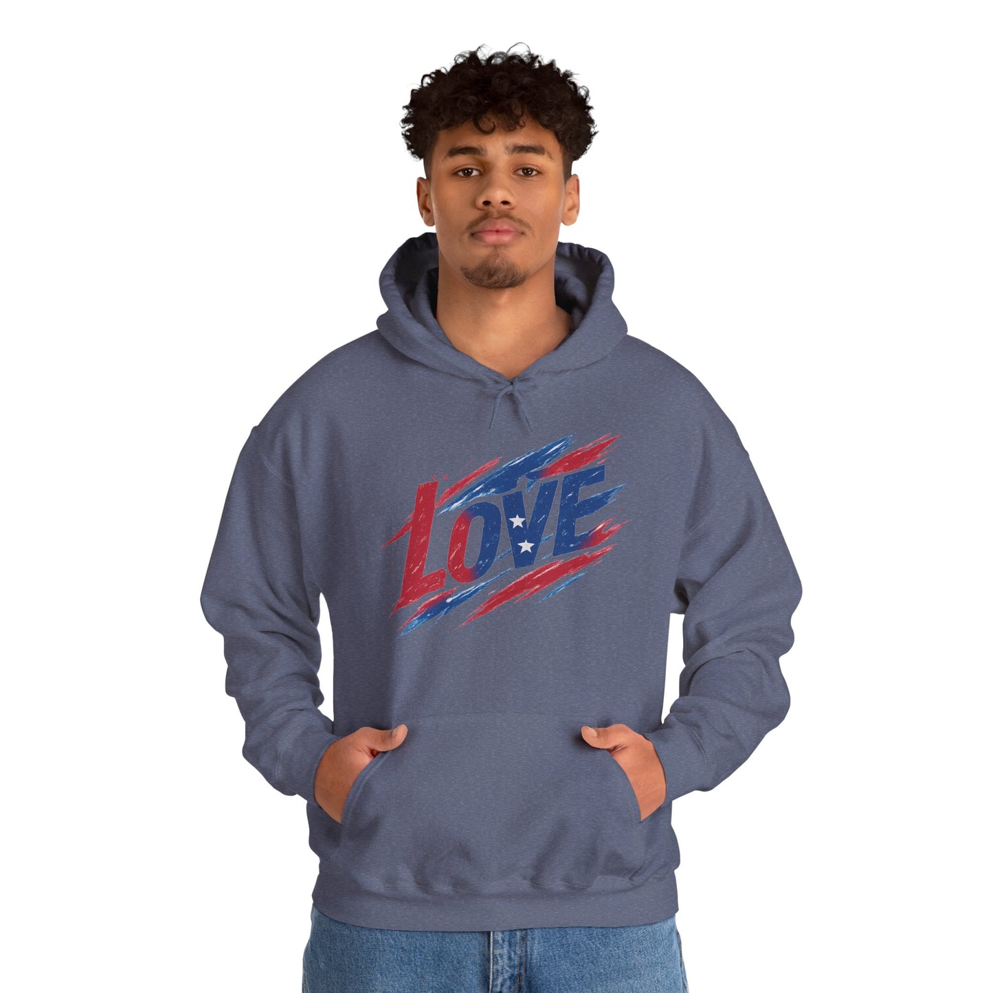 Unisex Hooded Sweatshirt with 'LOVE' Design - Cozy Gift for Friends, Valentine's Day, Casual Wear, Relaxation, Everyday Use