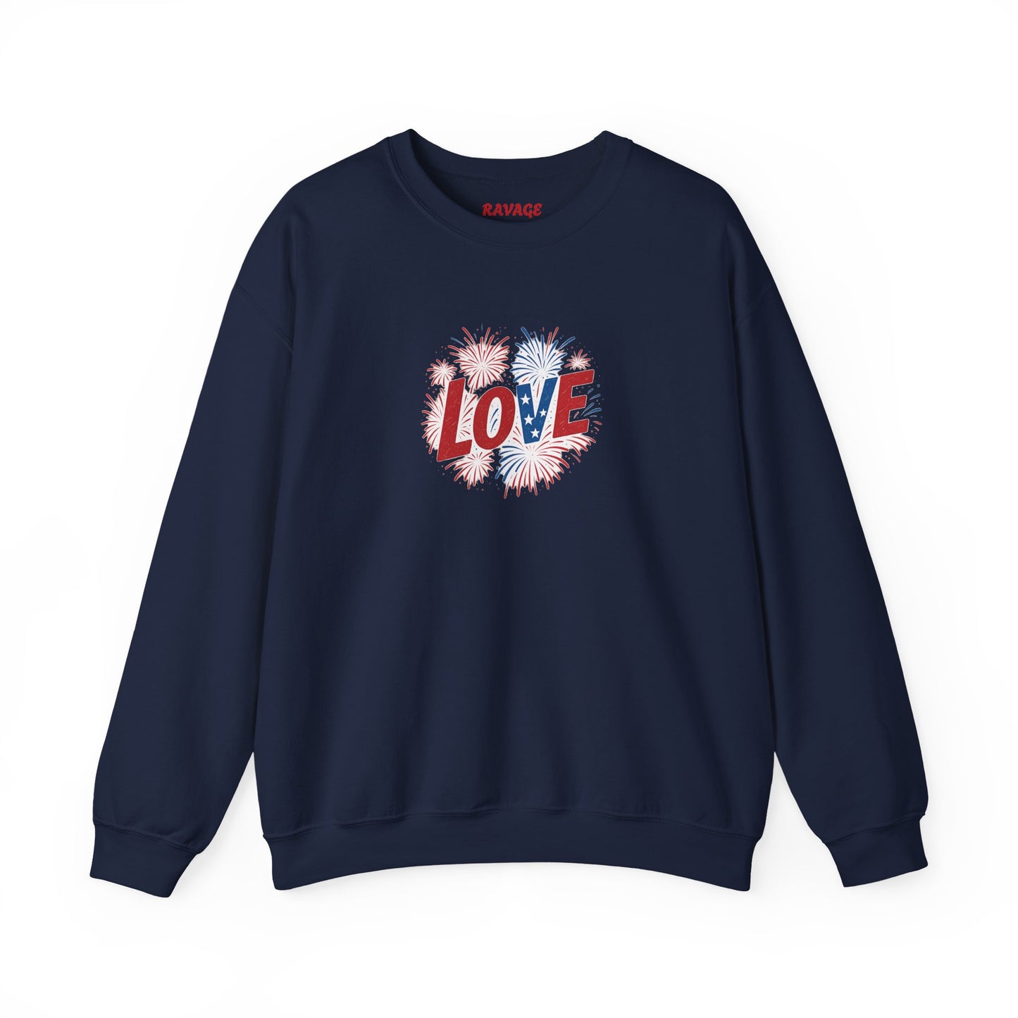 Patriotic Love Sweatshirt | Unisex Crewneck, Cozy Top for Celebrations, Gifts, Independence Day, Casual Style, Everyday Comfort