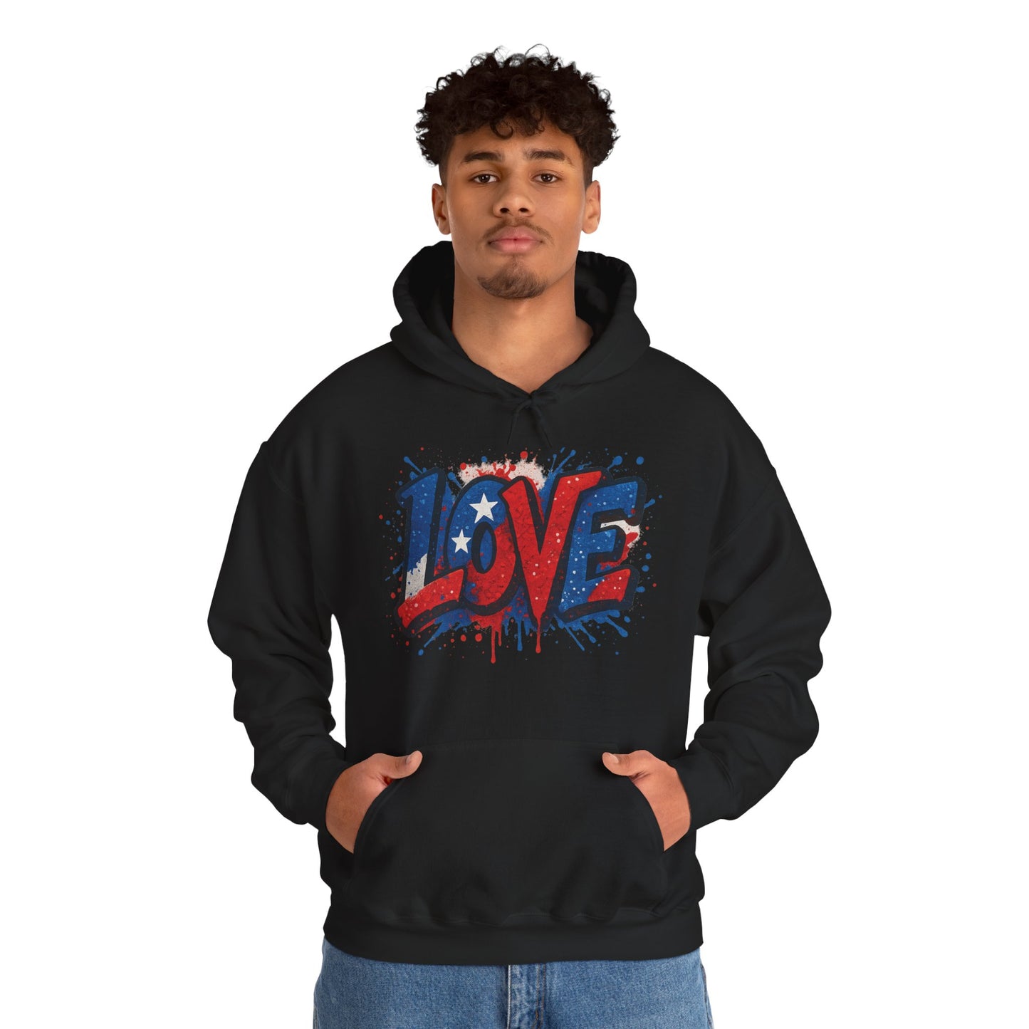 Unisex Hooded Sweatshirt with 'LOVE' Design - Cozy Gift for Friends, Valentine's Day, Casual Wear, Relaxation, Everyday Use