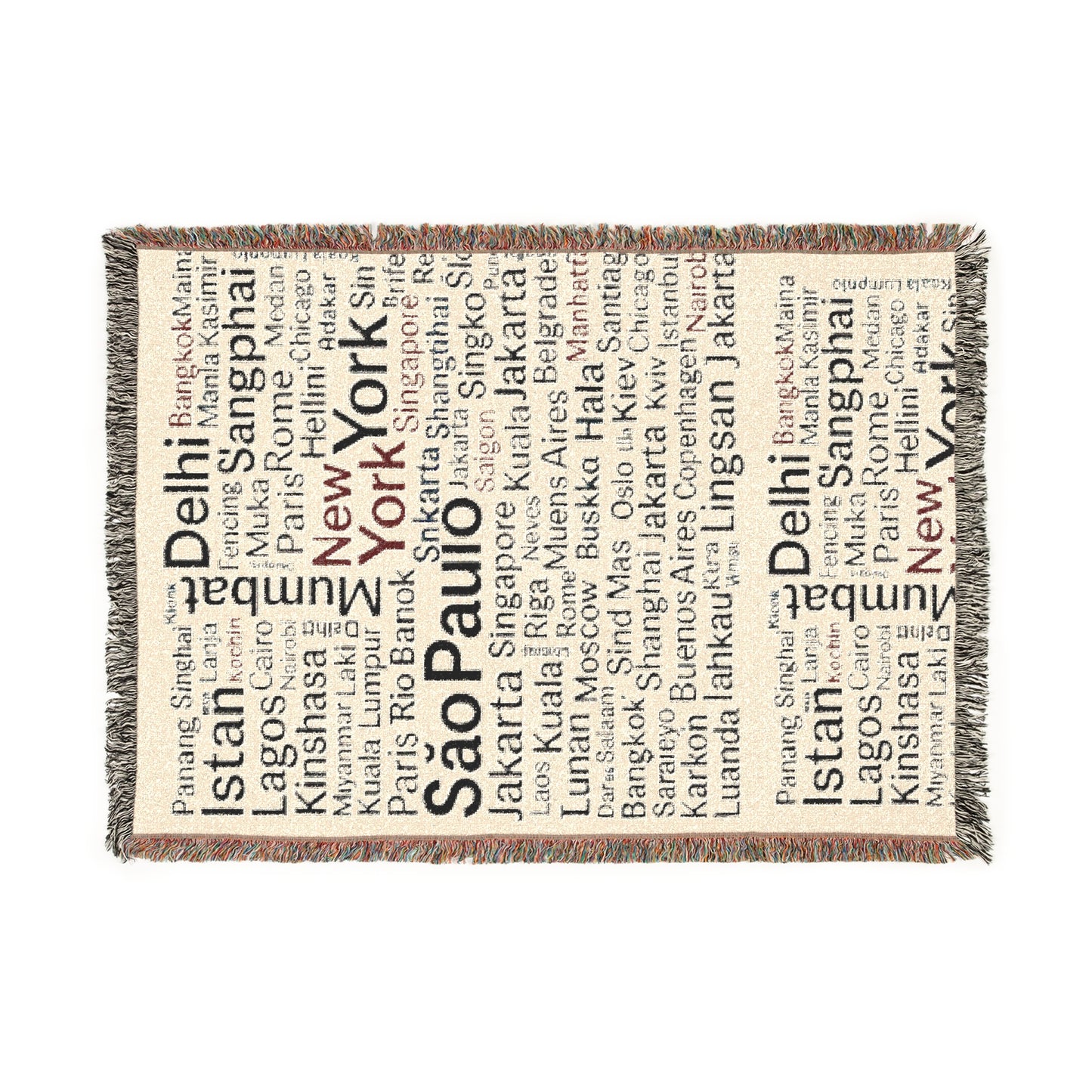 Cozy Woven Blanket with City Map Design, Perfect for Home Decor, Gift for Travelers, Unique Keepsake