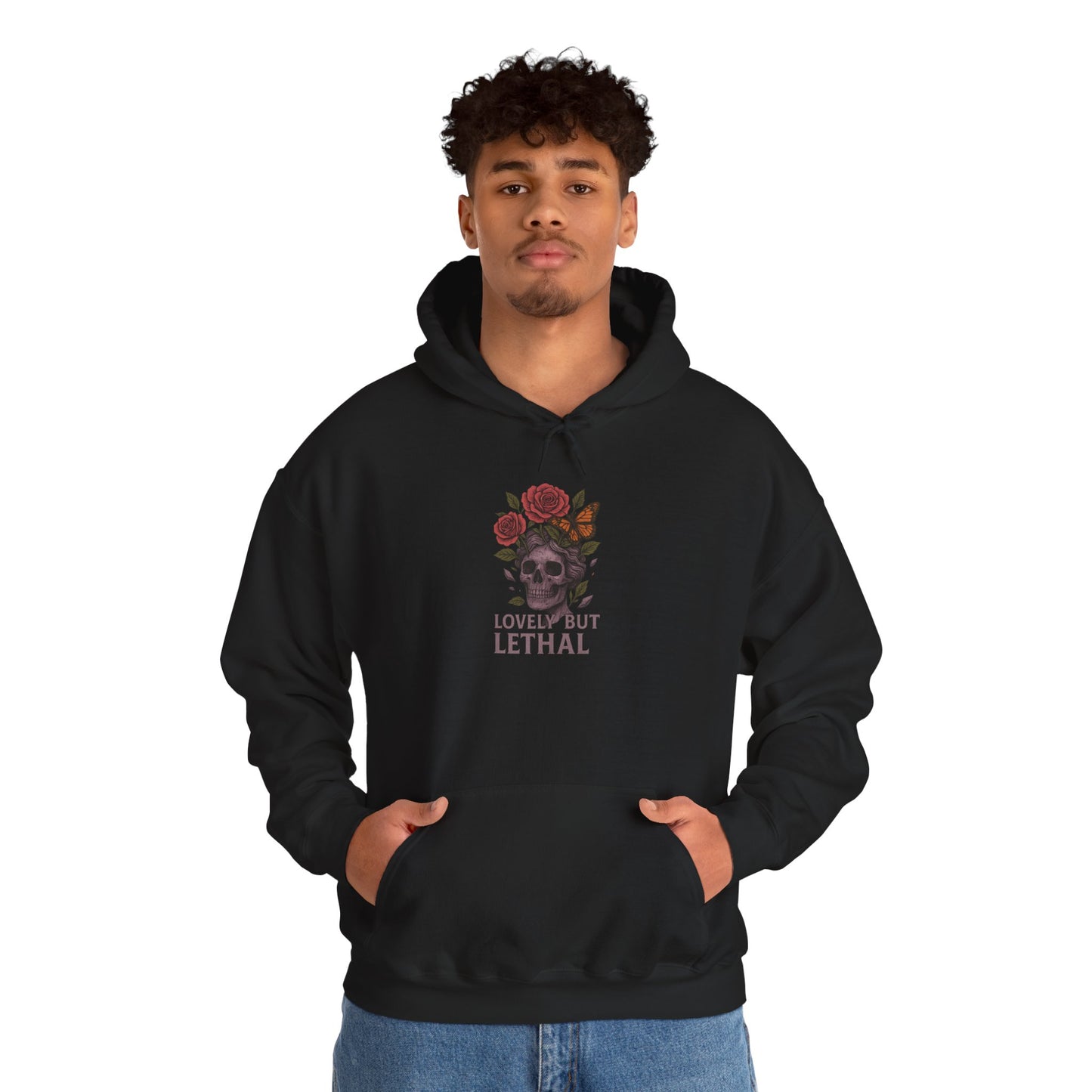 LOVELY BUT LETHAL Graphic Hoodie – Unisex Pullover Sweatshirt for Nature Lovers | Cozy Streetwear for Spring, Casual Wear & Eco-Friendly Gifts