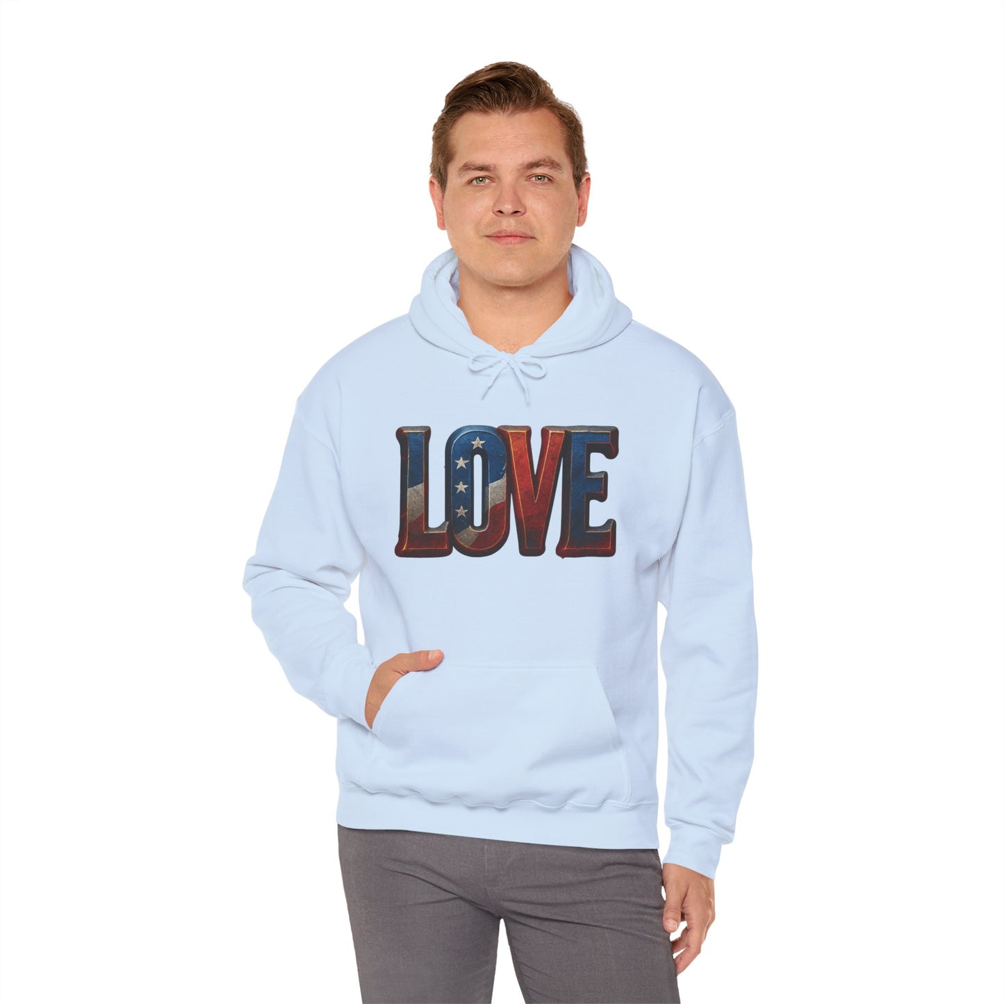 Unisex Hooded Sweatshirt with 'LOVE' Design - Cozy Gift for Friends, Valentine's Day, Casual Wear, Relaxation, Everyday Use