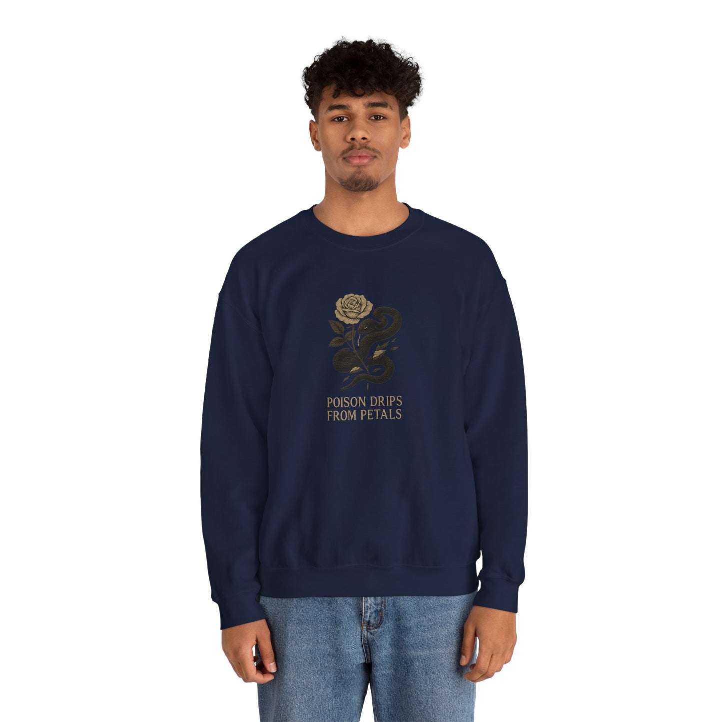 POISON DRIPS FROM PETALS Unisex Crewneck Sweatshirt – Heavy Blend Pullover for Casual Wear | Cozy Streetwear Gift for Her, Feminist Fashion Statement