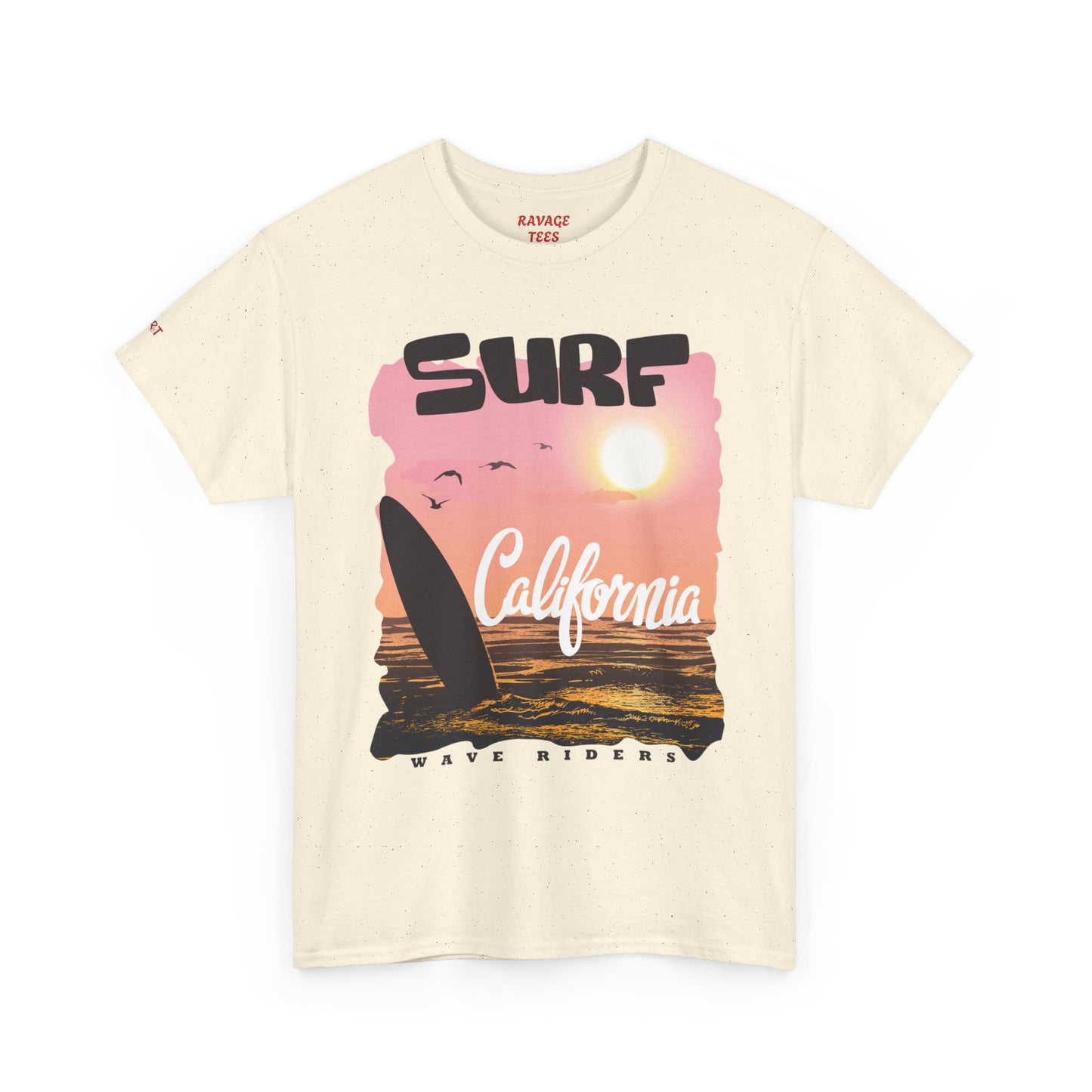 Surf California Suns Unisex Heavy Cotton Teet T-Shirt | Wave Riders Graphic Tee | Ravage Tees Beach & Surf Collection
