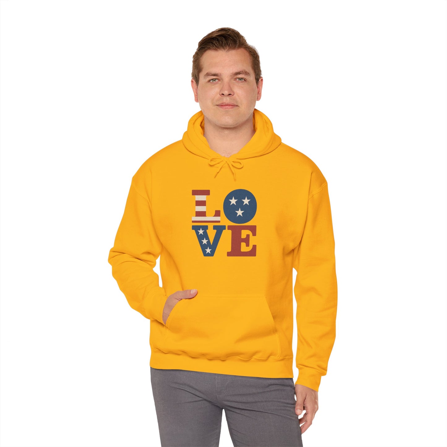 Unisex Hooded Sweatshirt with 'LOVE' Design - Cozy Gift for Friends, Valentine's Day, Casual Wear, Relaxation, Everyday Use
