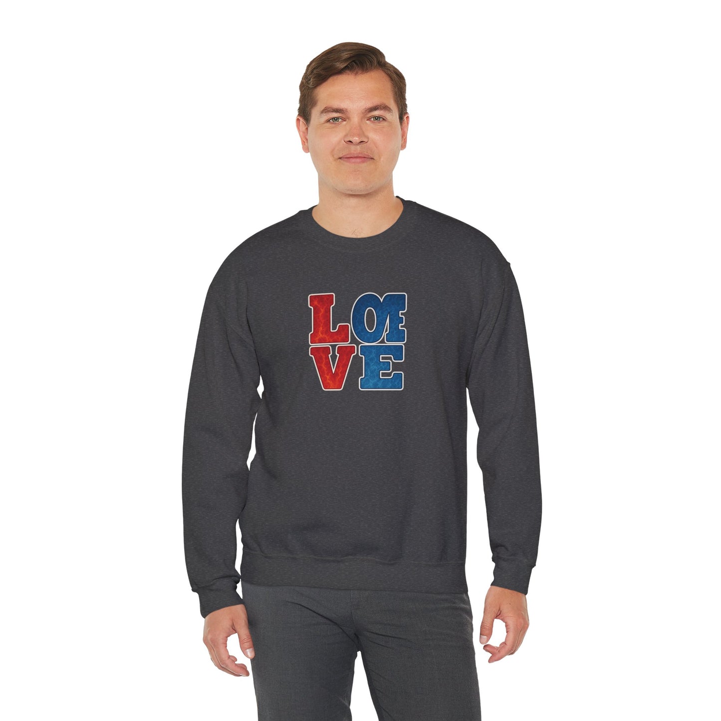 Patriotic Love Sweatshirt | Unisex Crewneck, Cozy Top for Celebrations, Gifts, Independence Day, Casual Style, Everyday Comfort