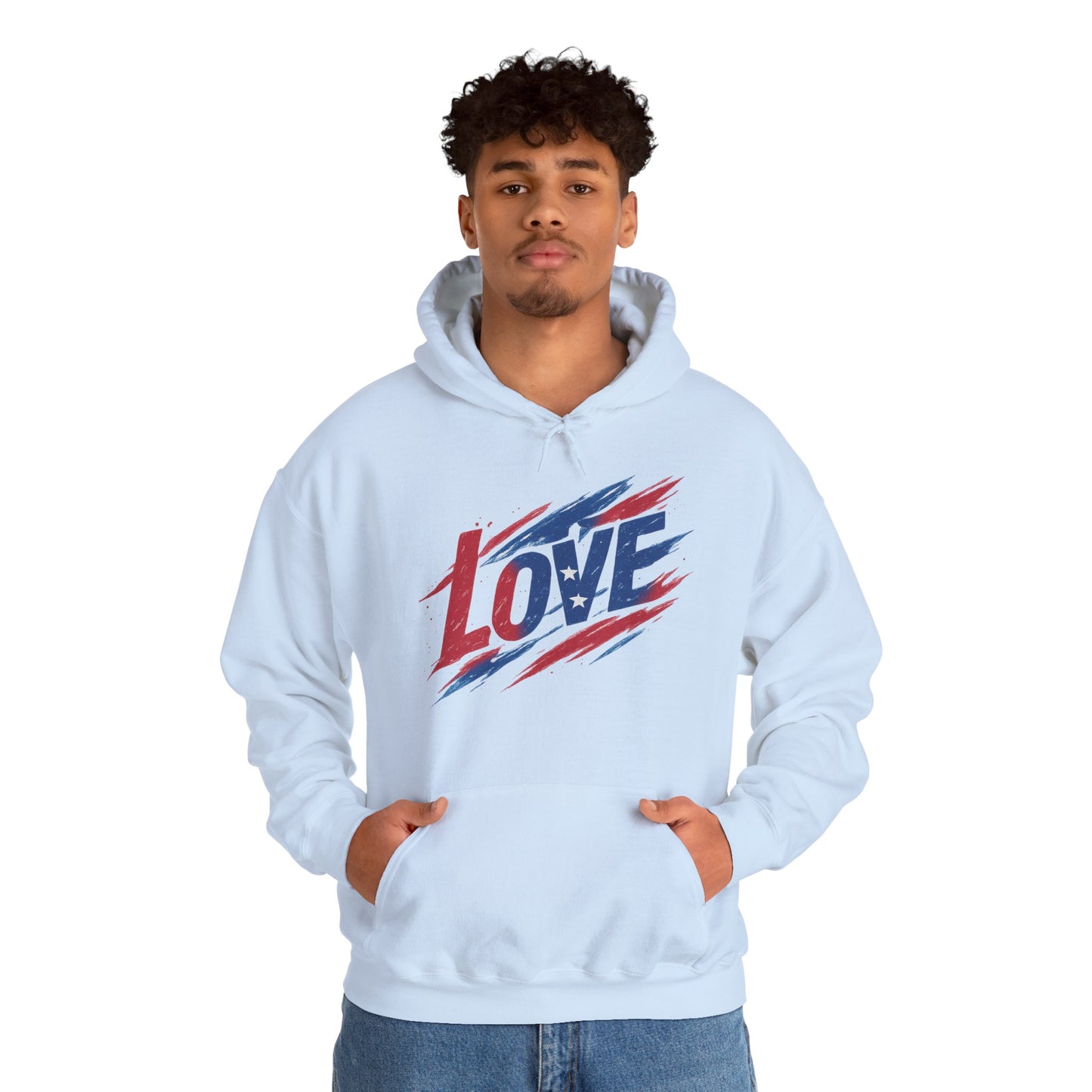 Unisex Hooded Sweatshirt with 'LOVE' Design - Cozy Gift for Friends, Valentine's Day, Casual Wear, Relaxation, Everyday Use