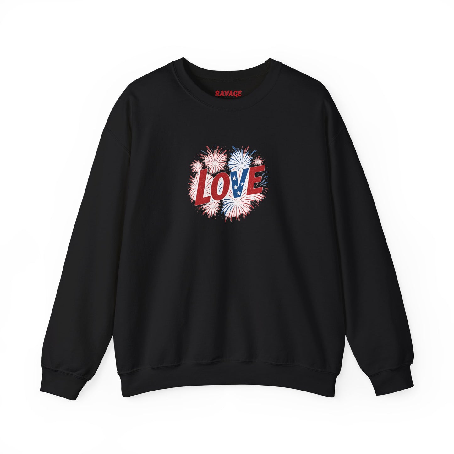 Patriotic Love Sweatshirt | Unisex Crewneck, Cozy Top for Celebrations, Gifts, Independence Day, Casual Style, Everyday Comfort