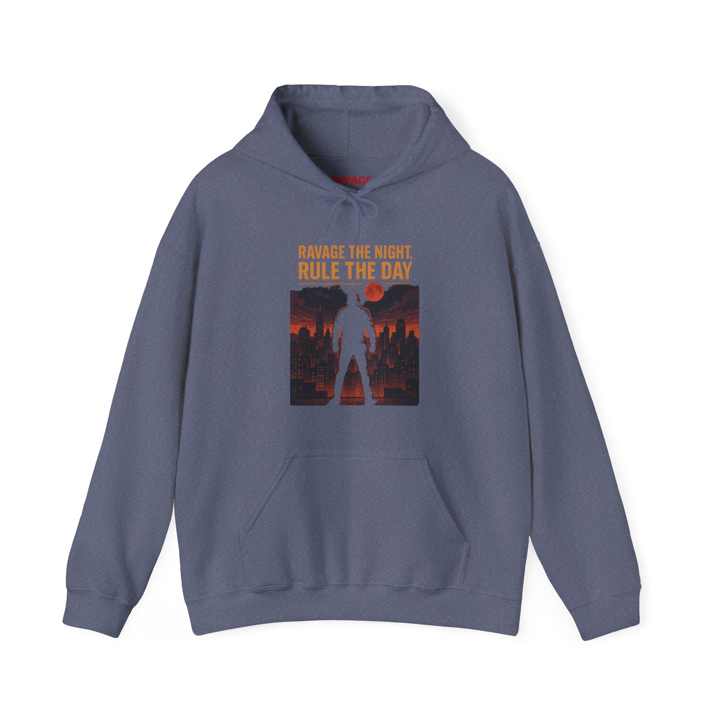 RAVAGE THE NIGHT RULE THE DAY Hoodie – Urban Adventure Graphic Sweatshirt, Cool Unisex Streetwear, Casual Wear, Unique Gifthion