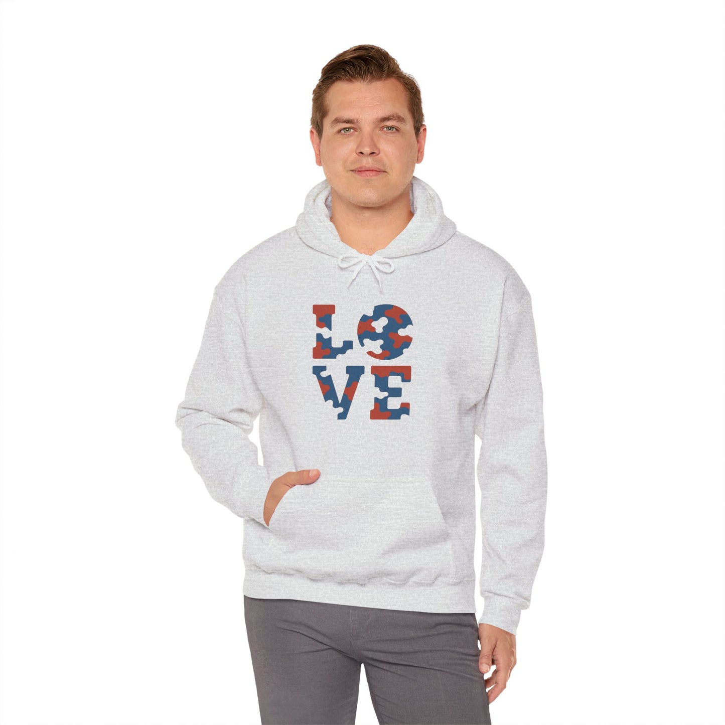 Unisex Hooded Sweatshirt with 'LOVE' Design - Cozy Gift for Friends, Valentine's Day, Casual Wear, Relaxation, Everyday Use