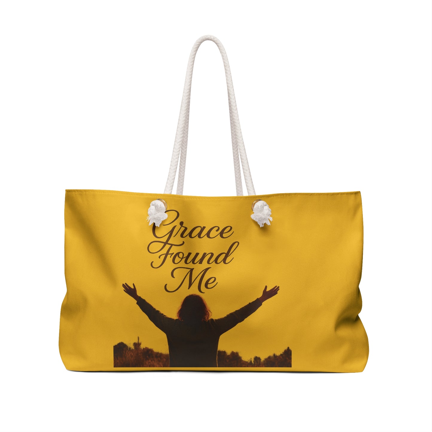 Grace Found Me Weekender Bag – Inspirational Christian Travel Tote, Faith-Based Gift, Spiritual Carryall for Weekend Getaways, Church Retreats, and Everyday Essentials