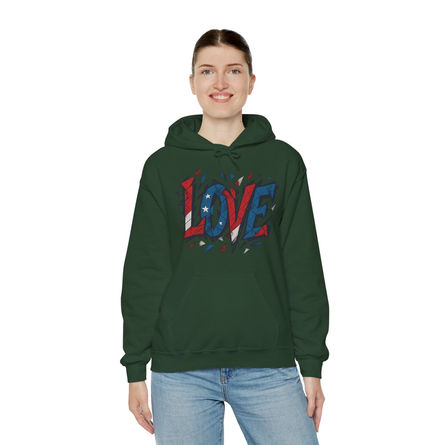 Unisex Hooded Sweatshirt with 'LOVE' Design - Cozy Gift for Friends, Valentine's Day, Casual Wear, Relaxation, Everyday Use