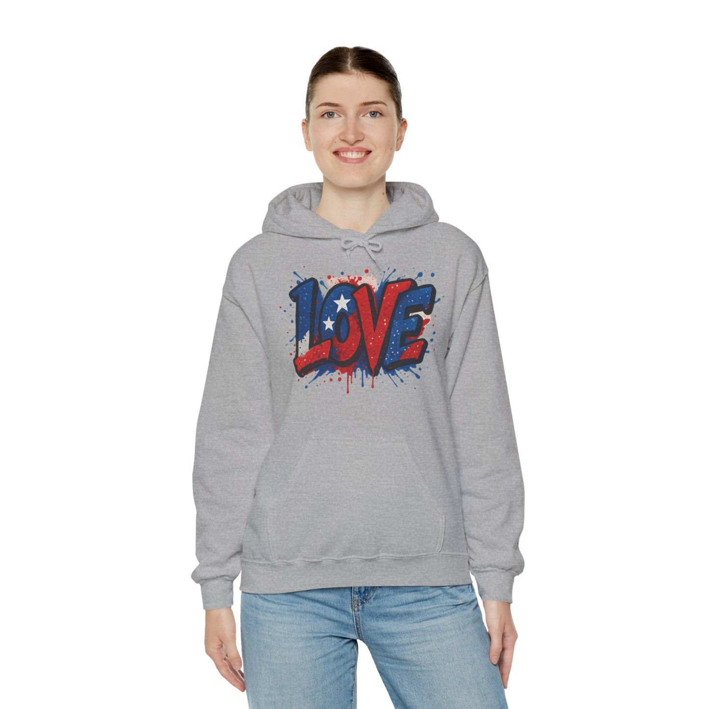 Unisex Hooded Sweatshirt with 'LOVE' Design - Cozy Gift for Friends, Valentine's Day, Casual Wear, Relaxation, Everyday Use