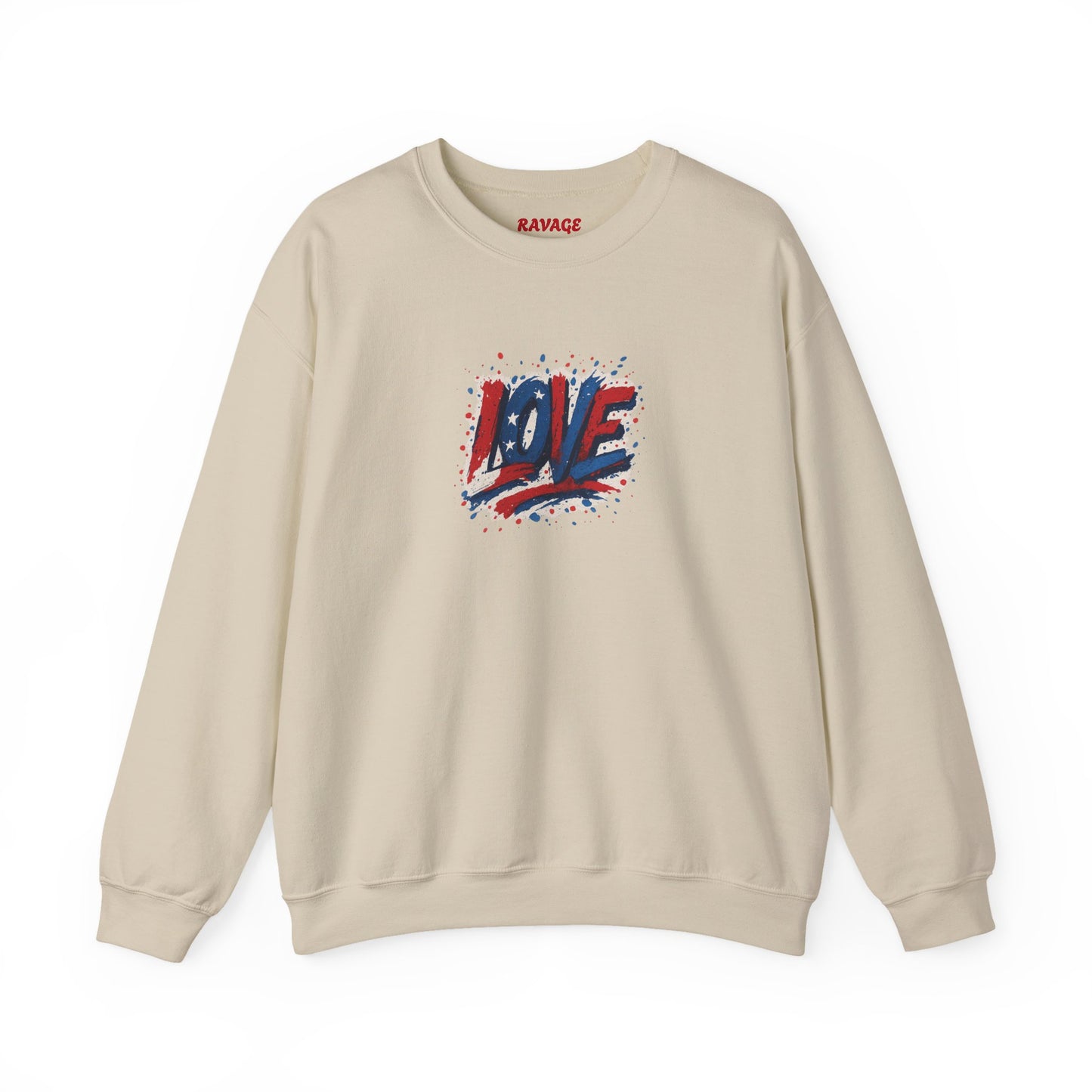 Patriotic Love Sweatshirt | Unisex Crewneck, Cozy Top for Celebrations, Gifts, Independence Day, Casual Style, Everyday Comfort